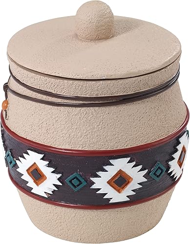 Miniatura 2 de Avanti Linens - Tarro cubierto, artículos esenciales para el baño de invitados, decoración azteca para el hogar (colección de baile navajo)