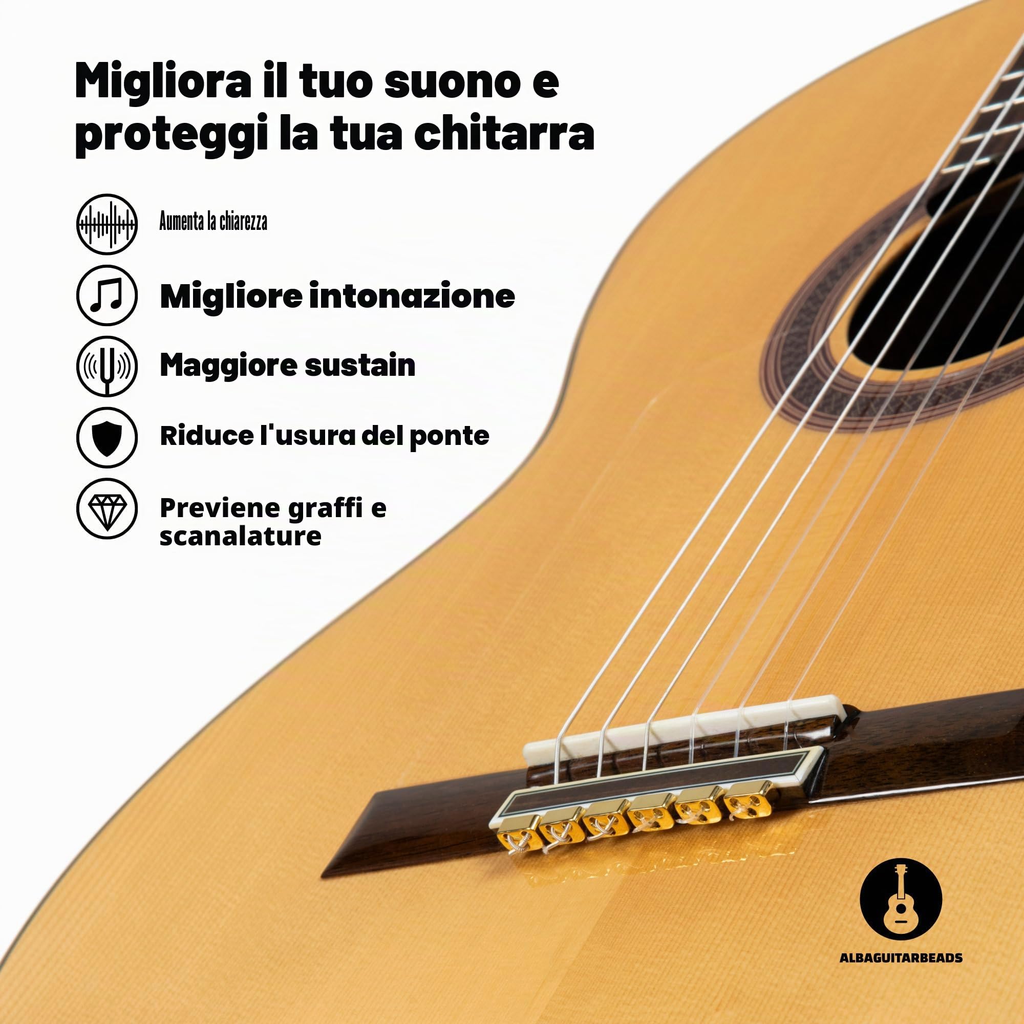 in Metallo Dorato per Chitarra, Ukulele, Mandolino per Corde di Nylon per Chitarra Acustica/Elettrica