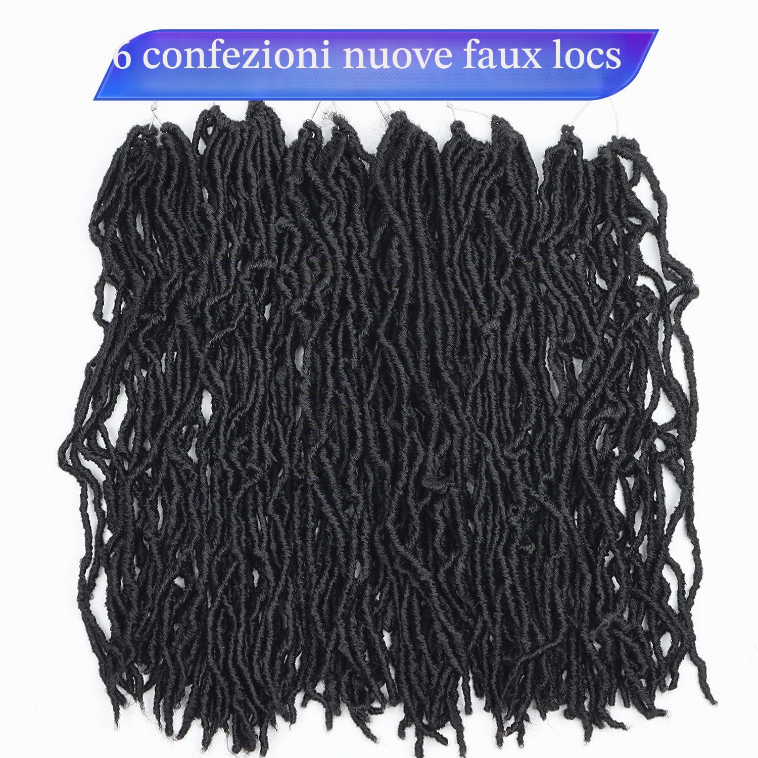 Faux Locs - Extension di capelli all'uncinetto, 61 cm, Nuovi Locs Morbidi, 6 confezioni/lotto di extension per capelli ricci ondulati pre-loop Faux Locs Goddess in fibra sintetica (61 cm