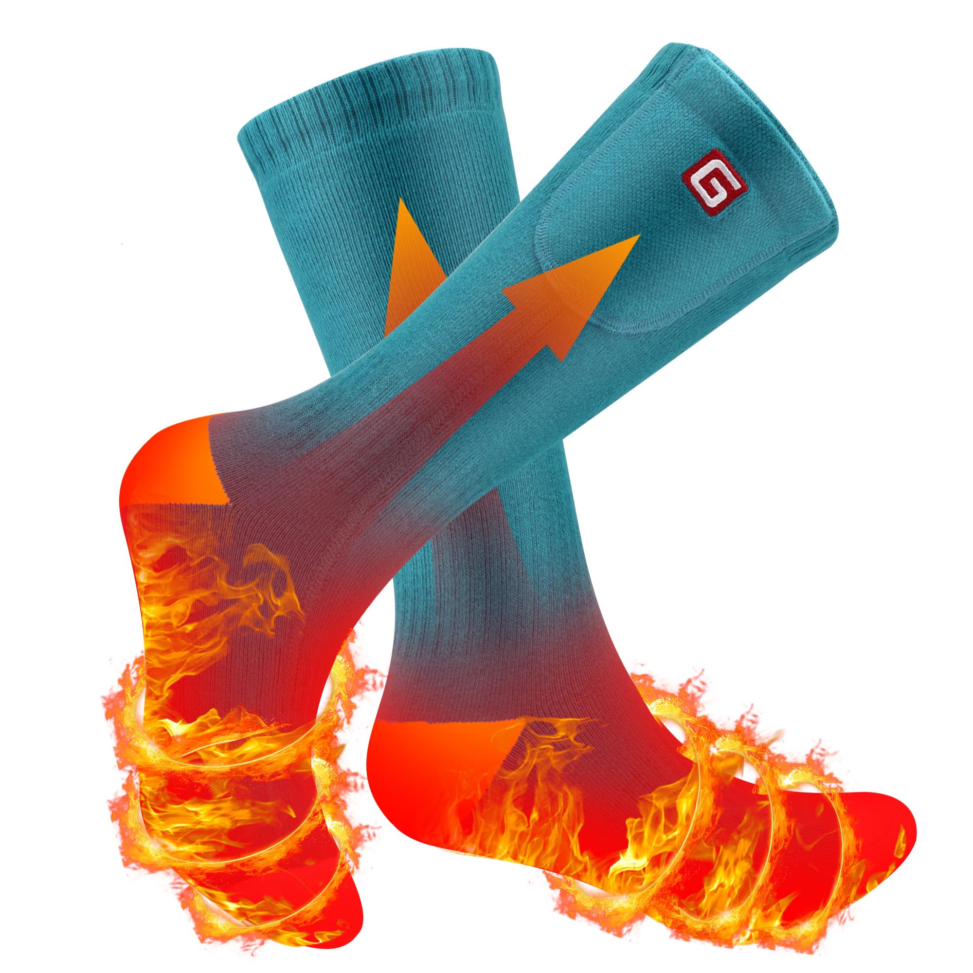 Svpro Chaussettes chauffantes rechargeables 4000mAh 3 réglages de température Chauffage jusqu'à 12 heures Ski Pêche Cyclisme Randonnée