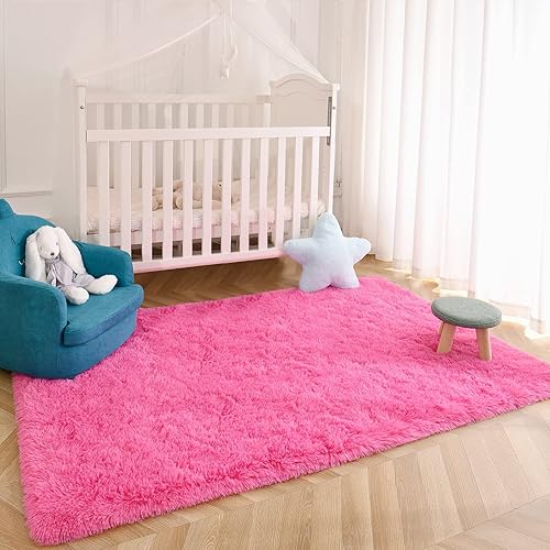 Miniatura 3 de Kimicole - Alfombra de área para dormitorio, sala de estar, decoración del hogar, 4 x 5.9 pulgadas, bonita alfombra esponjosa para apartamentos,