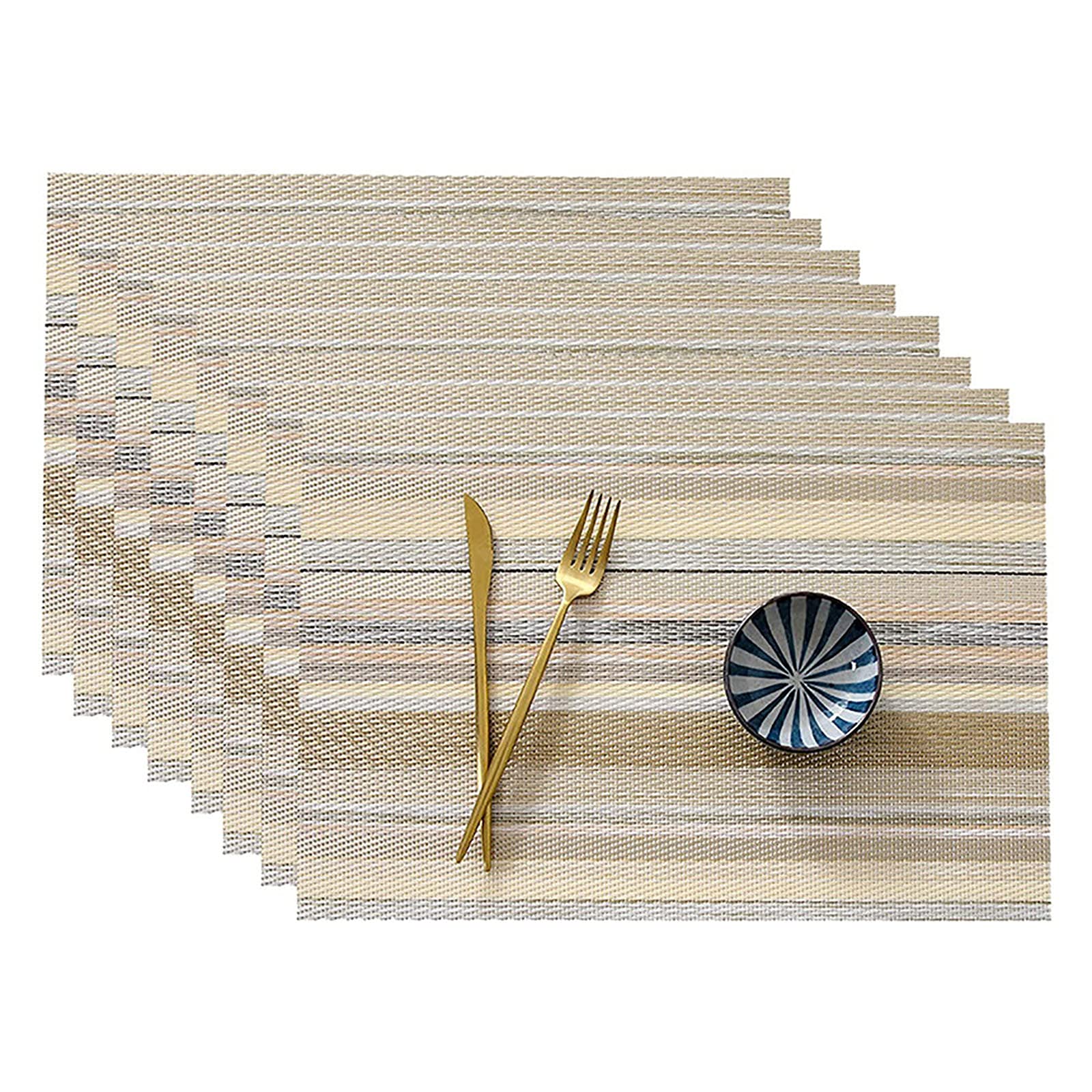 Juego de 8 manteles Individuales, salvamanteles Individual PVC para restaurantes, Ideales para decoración de la Mesa de la Cocina, Antideslizante y Lavable, 45cmx30cm
