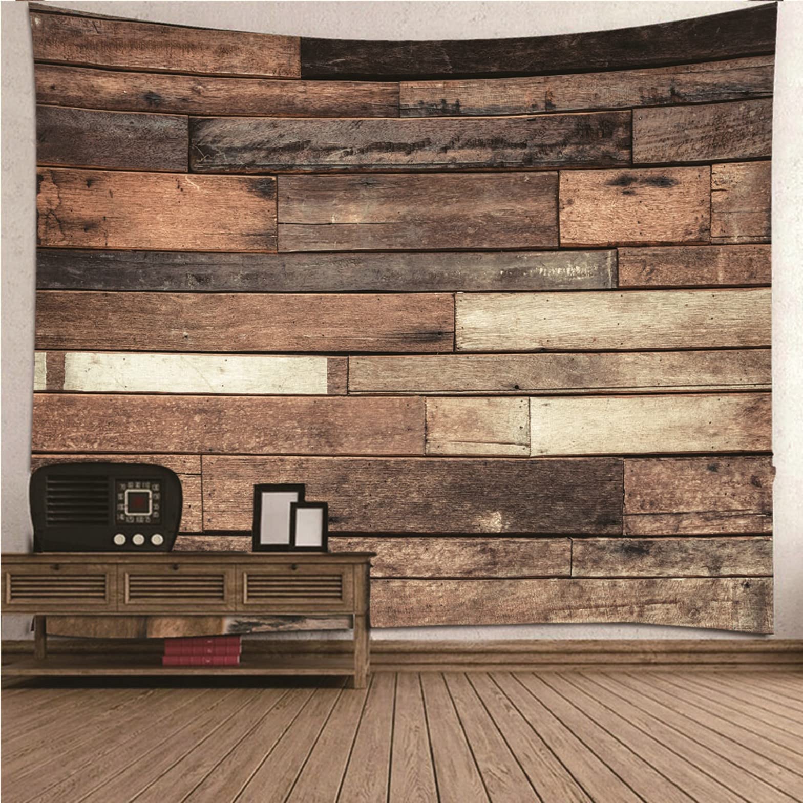 Ethereval Wall Cloth Art Tapestry Hanging Kids Wooden Pattern Tapestries Covering For Bedroom Brown Wall Hangings Fabric Decorations 260x240cm