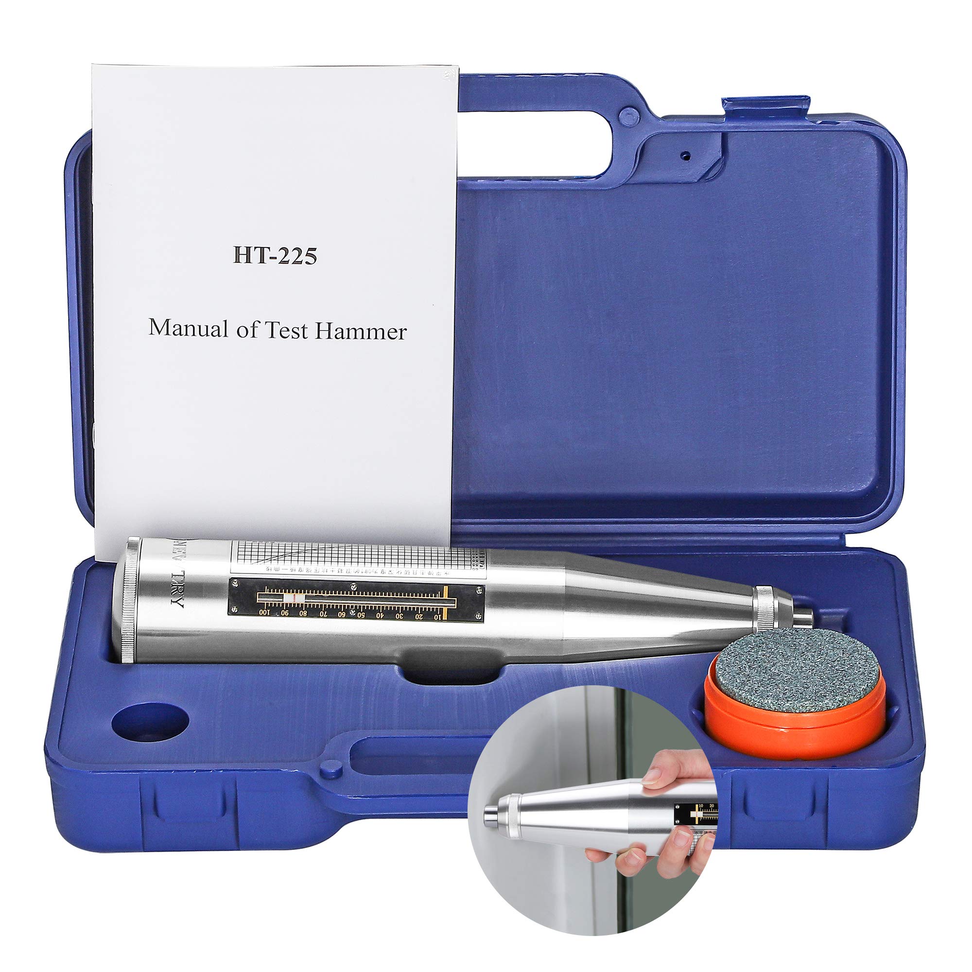 NEWTRY Concrete Rebound Hammer Tester Portable Resiliometer Test Meter
