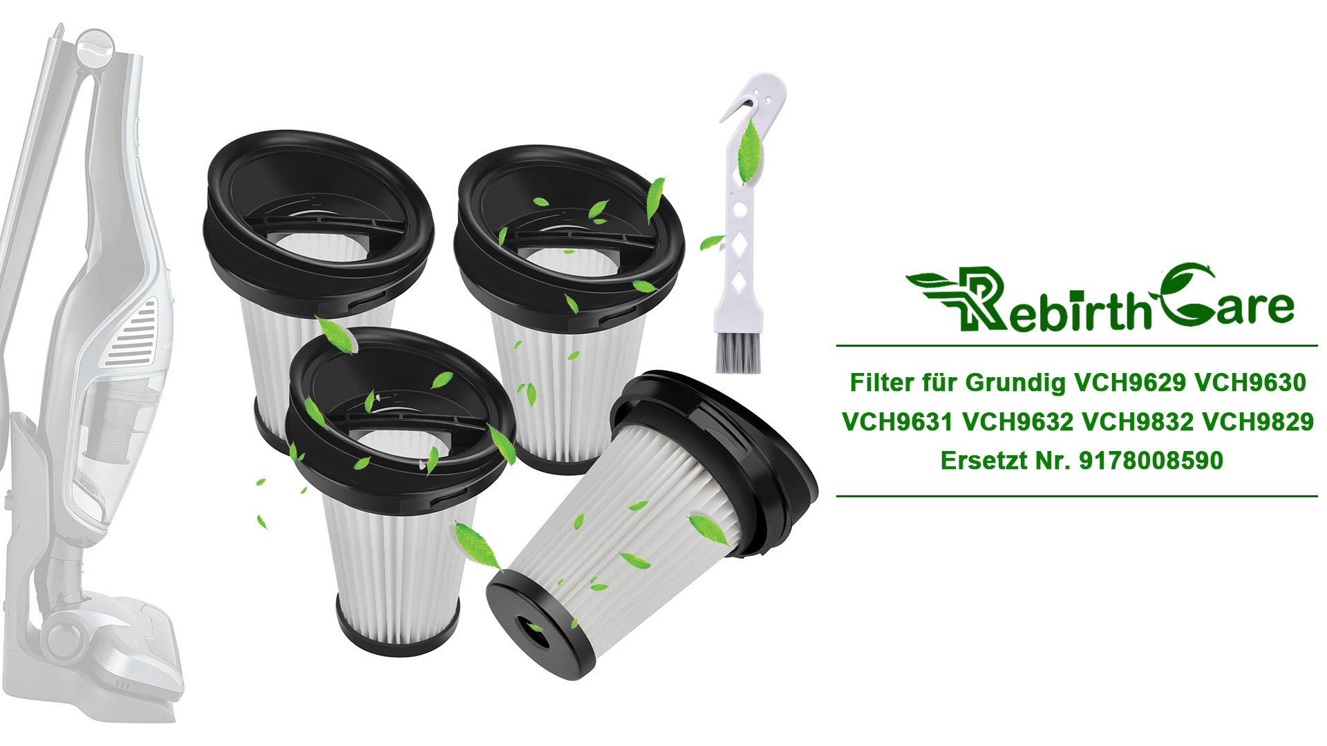 Vhbw 3x Filtro Pre-motore Sostituisce Grundig 9178008911 Per - Foto 9