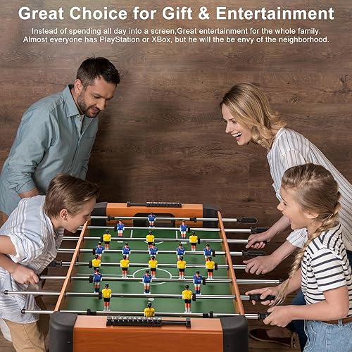 Miniatura 3 de Juego de mesa de fútbol de 48 pulgadas, mesa de fútbol de tamaño estándar con características de robo de jugador, caña de puntuación estilo de