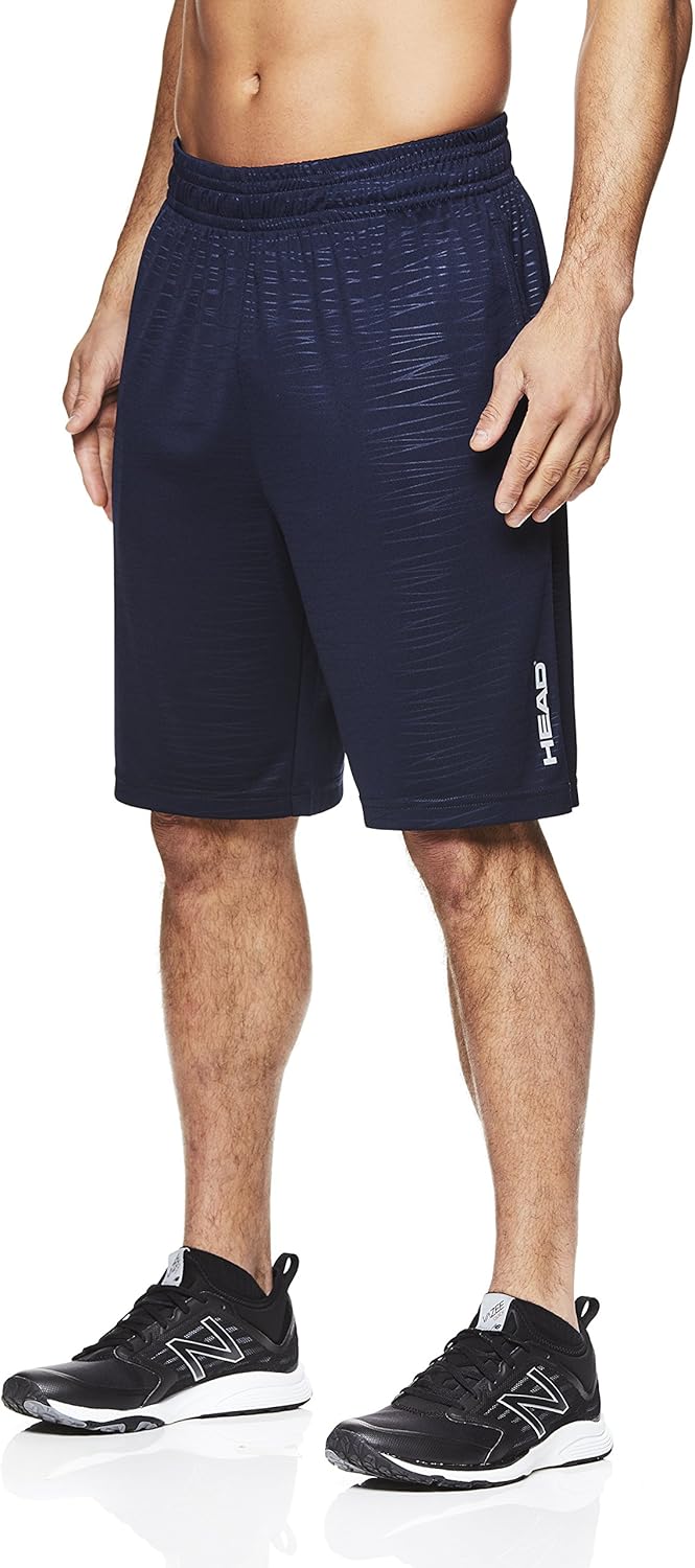 HEAD Men's Powerblend Polyester Workout Gym & Running Shorts w/Elastic