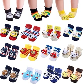 Kidbee Baby Organic Cotton Ankle Length Socks Cartoon (0-12 Months)