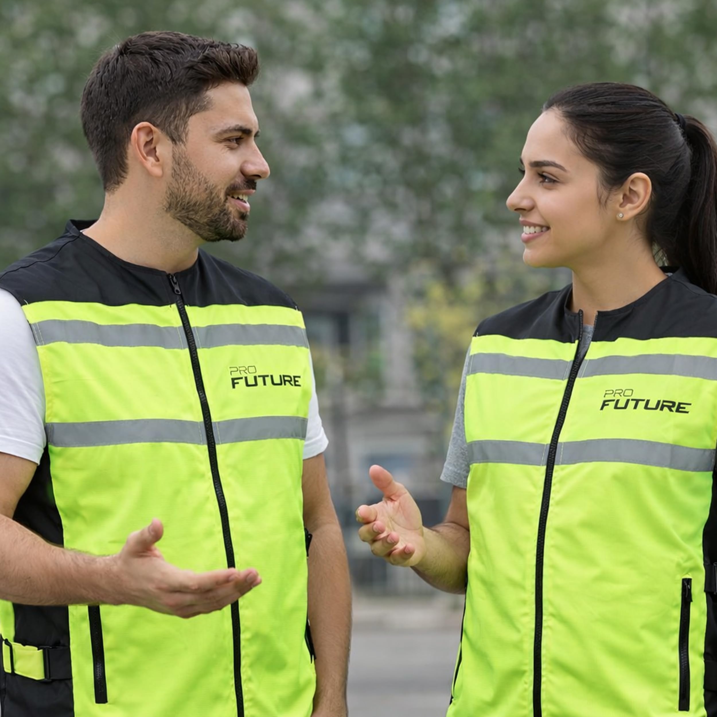 Nuovo Uomo Gilet Alta Visibilità Catarifrangente Fluo Sicurezza Moto Auto Bici Fluo