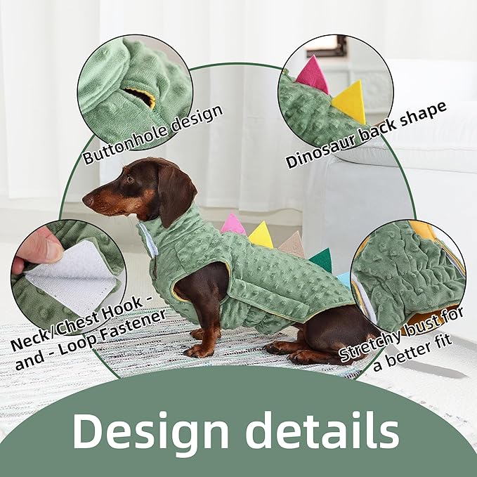 Camiseta de dinosaurio para perro, suave y transpirable, talla pequeña miniatura 3