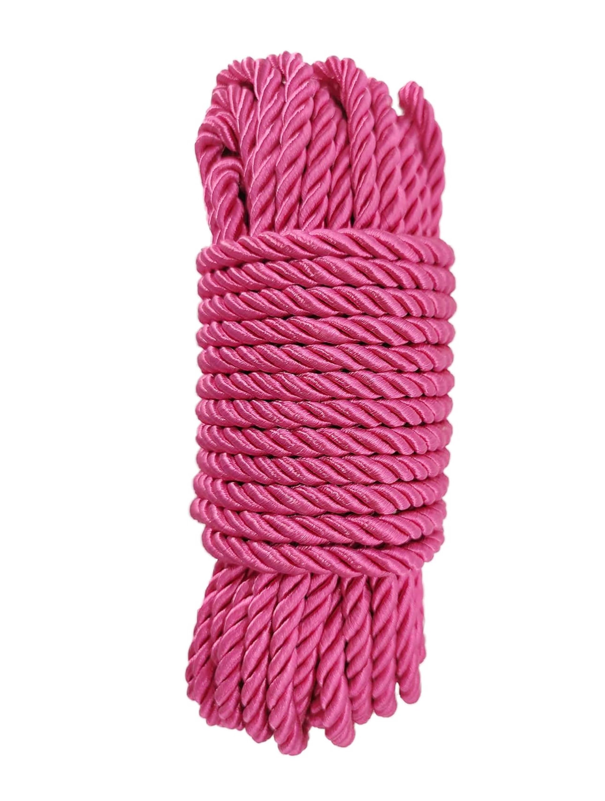 PRANSUNITA Twisted Zari Thread Rope Dori for Bags Handle, Hamper, DIY Crafts, Gift Packaging, School & Home Projects, Curtain Tieback, Honor Cord- 10 MTS – 6 mm Thick -Magenta-image-49
