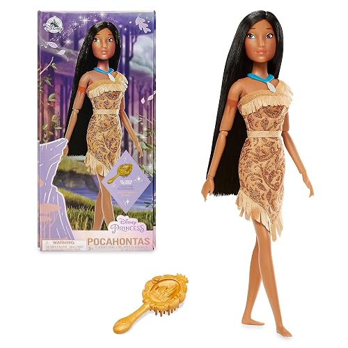 Disney Store Muñeca clásica de Pocahontas, Altura: 29 cm, Incluye un Cepillo con Detalles labrados, muñeca Completamente articulada y con Todos los Detalles, para Mayores de 3 años