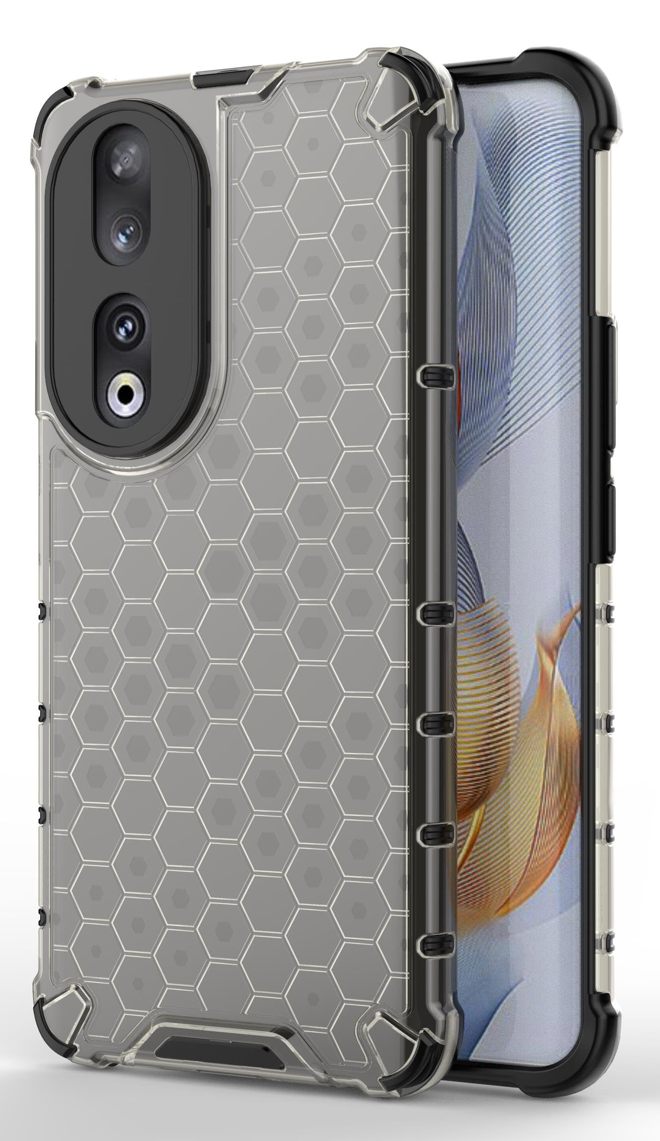 Glasgow Back Case Cover Compatible with [ Honor 90 5G ] (Stylish Design) - Black-image-14