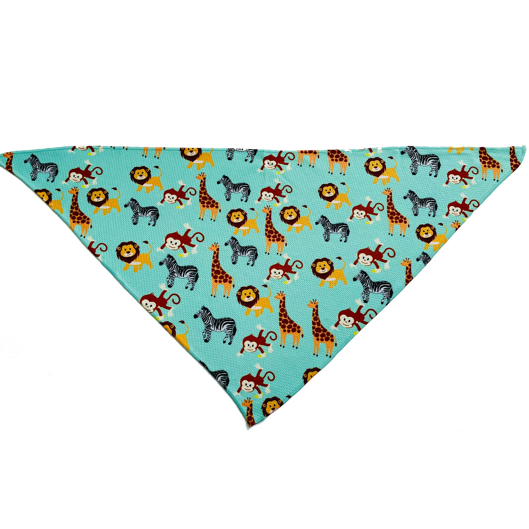 Hundehalstuch, Motiv: Zootiere, kühlendes Material, hochwertige Halstücher für Hunde, ausgefallene Bandana, niedliche Hundehalstücher in zwei Größen (Zootiere, klein (34,9 x 34,9 x 48,3 cm)