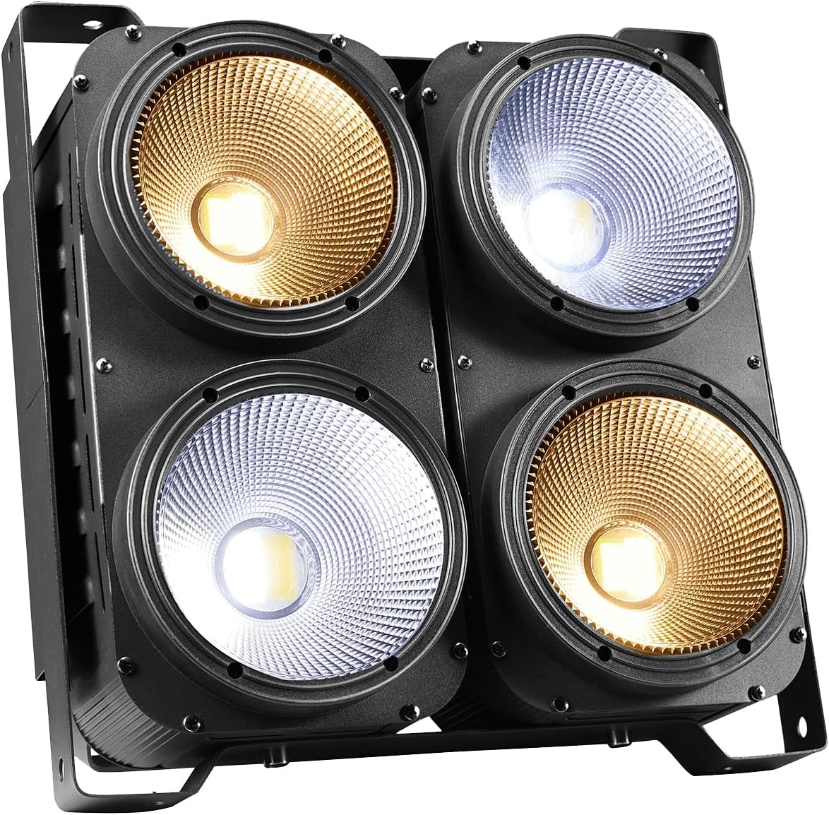 COB Stage Lights, 400W LED Par Light, 3500K~7500K Spotlights LED Blinder Warm&Cold White DMX512 Sound Activated for Church Events Wedding Parties Concert Theater Warm white+cold white 2-in-1