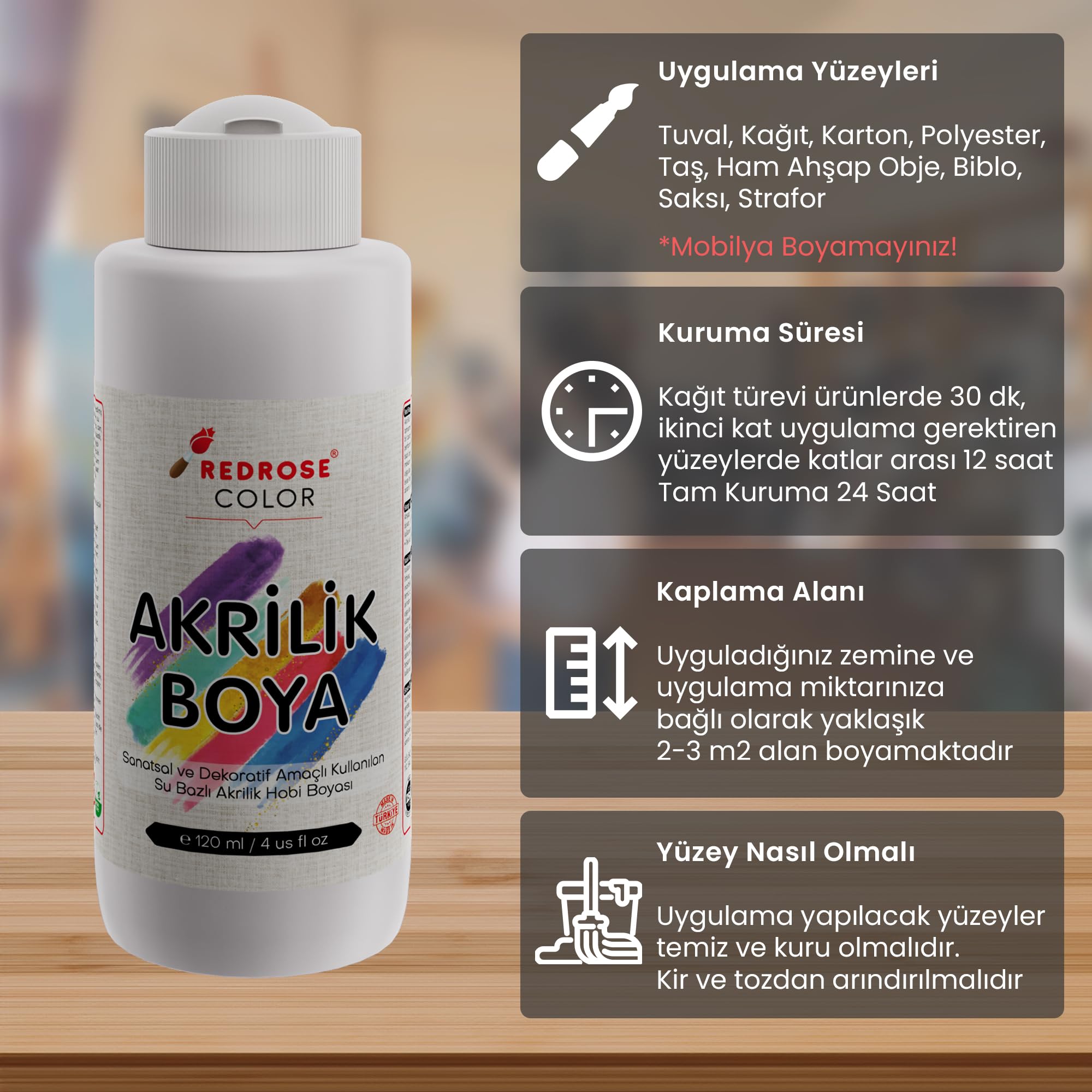 Beyaz Akrilik Boya 120ml