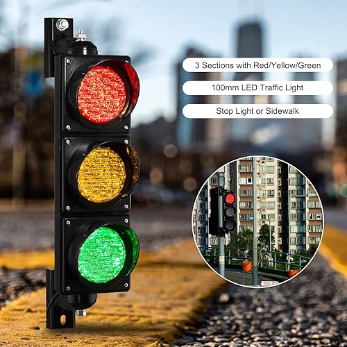 Miniatura 2 de BBMi Luz de tráfico DC9-36V (4 pulgadas), luz de señal de tráfico roja, amarilla y verde, luz de parada y marcha de carcasa de PC, luz de tráfico