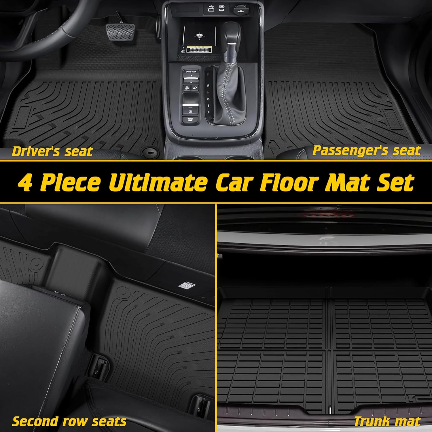 Floor Mats & Cargo Mat Custom Fit for KIA K4 2025 2026 Accessories All-Weather TPE Car Mats Anti-Slip Trunk Mat Fit for KIA K4 2025 2026 1st 2nd Row Trunk Liner Full Set of 4 Mats - Image 9