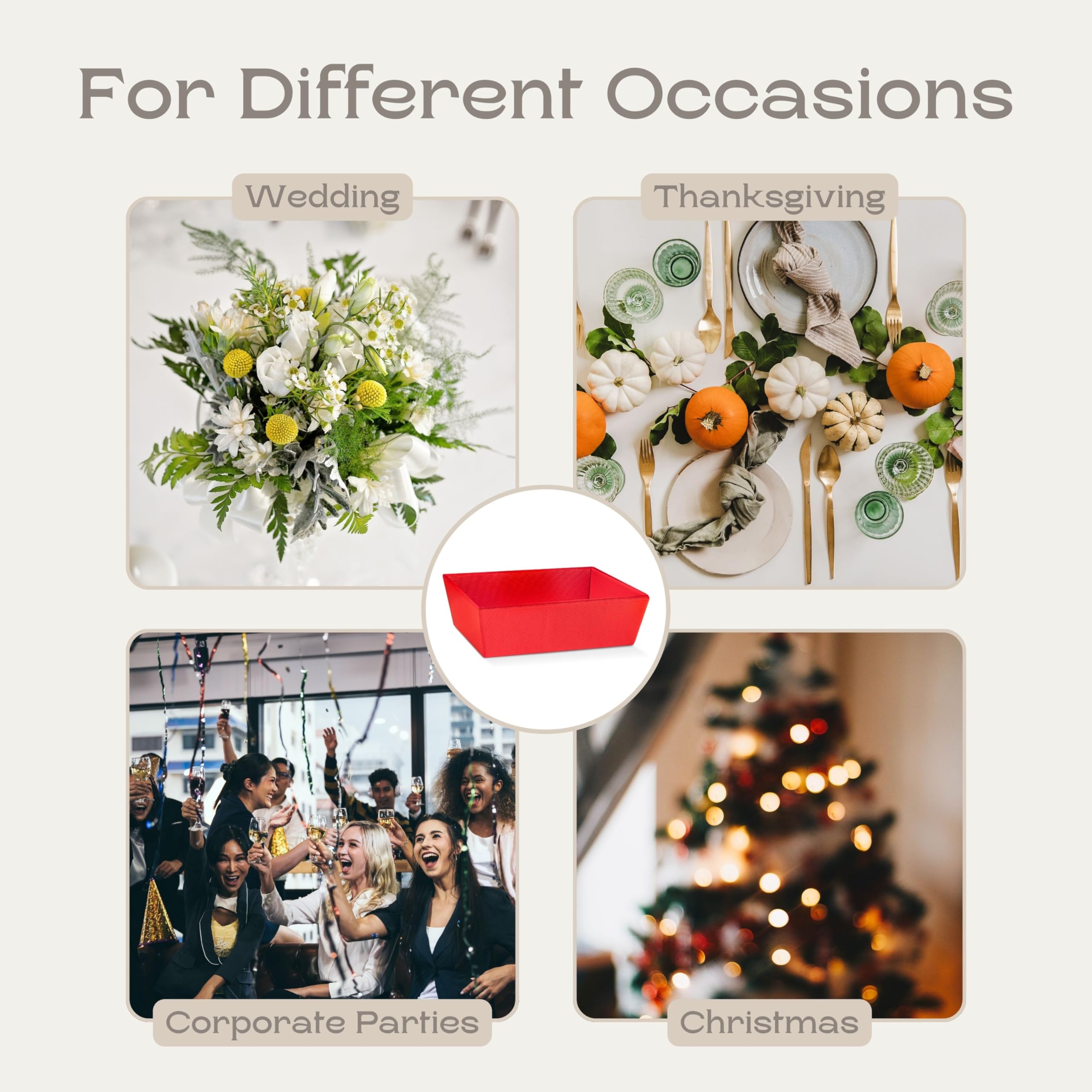 Paquete de 5 cestas vacías para regalos, cestas de regalo vacías para llenar, ideales para regalos de Navidad y regalos de San Valentín, 9 x 6.7 x 3.15 pulgadas, lino rojo