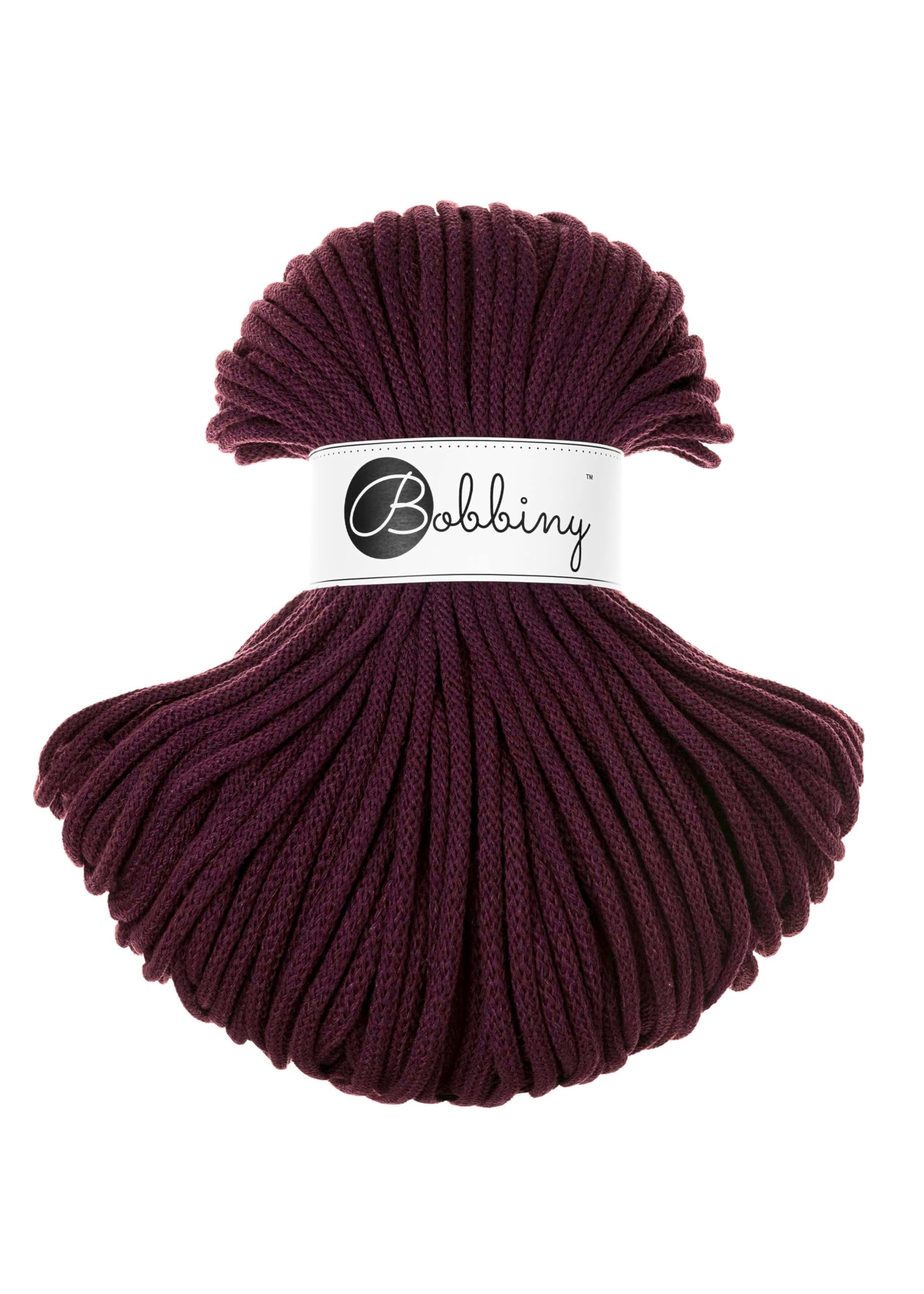 BobbinyPremium 5mm Braided Macrame Cord (Burgundy) 108yds/330ft