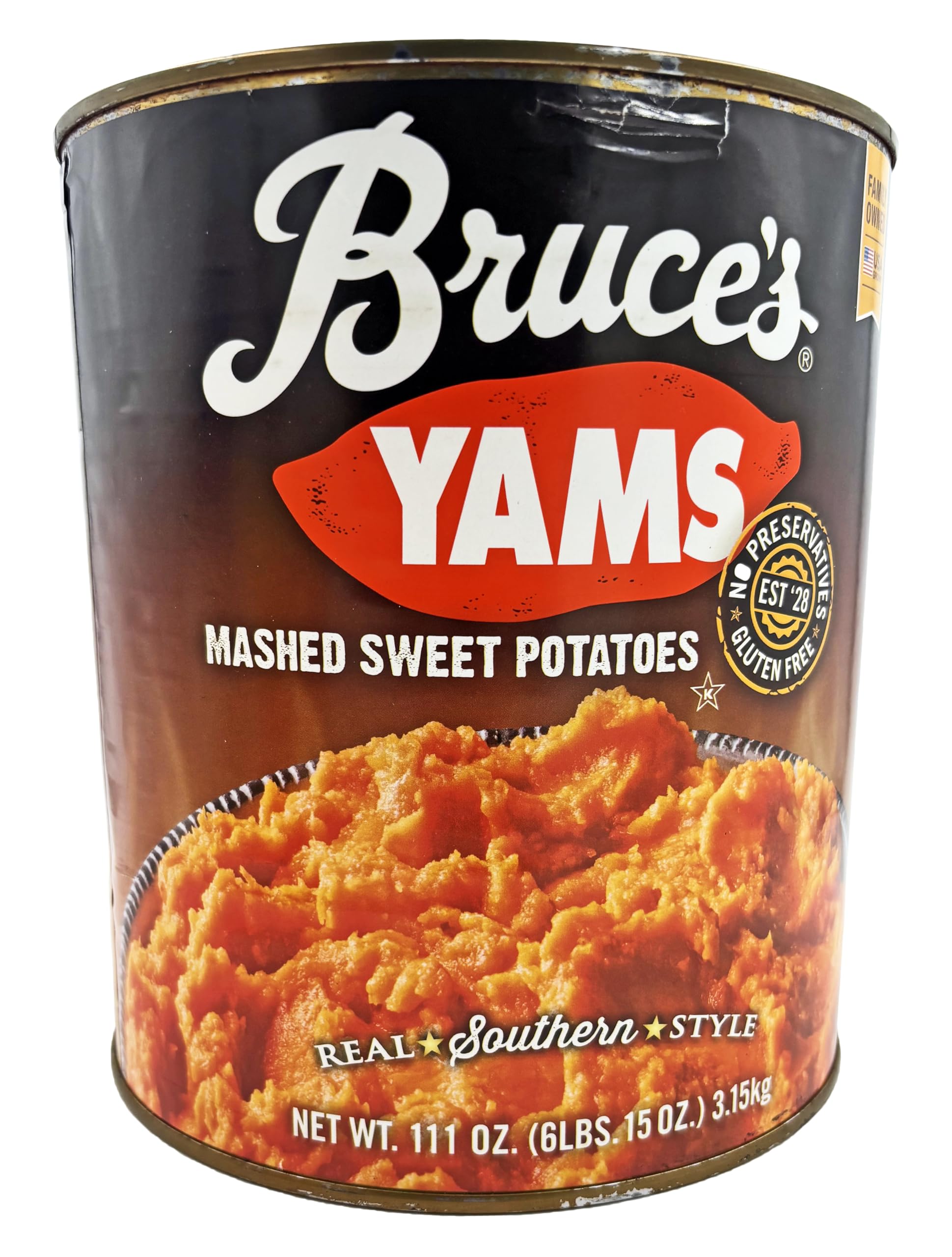 Bruce's Mashed Sweet Potatoes (Yams) | Southern Style | Kosher | 6.94 lbs