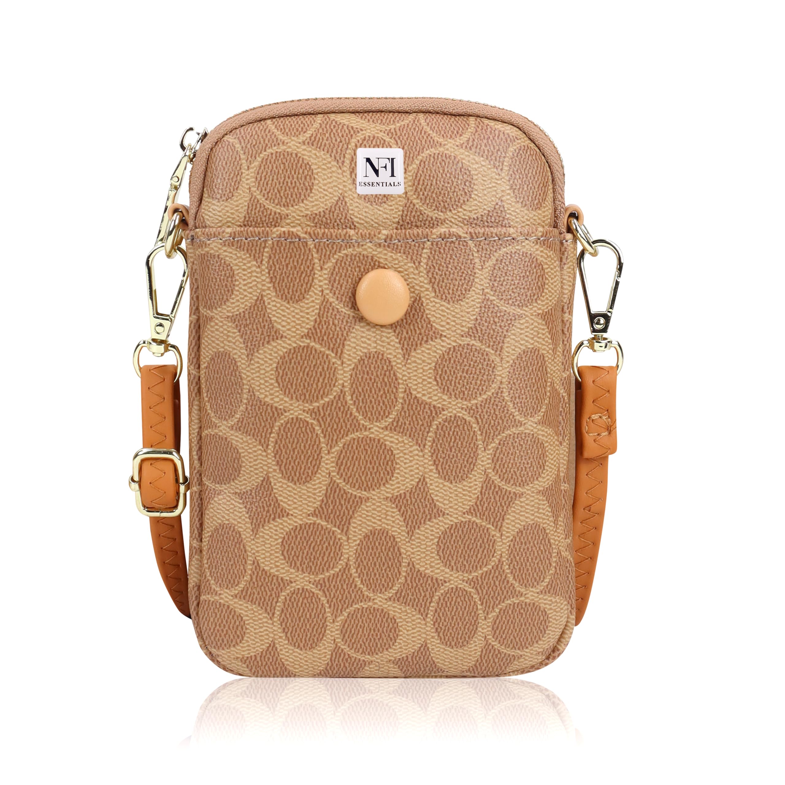 NFI essentials Womens Mobile Cell Phone Holder Bag, Small Crossbody Wallet, Pocket Wallet, Hand Purse, Clutch Mobile Sling Bag, Phone Pouch for Girls (Brown) (B0D94B3TG8) Amazon Price History, Amazon Price Tracker