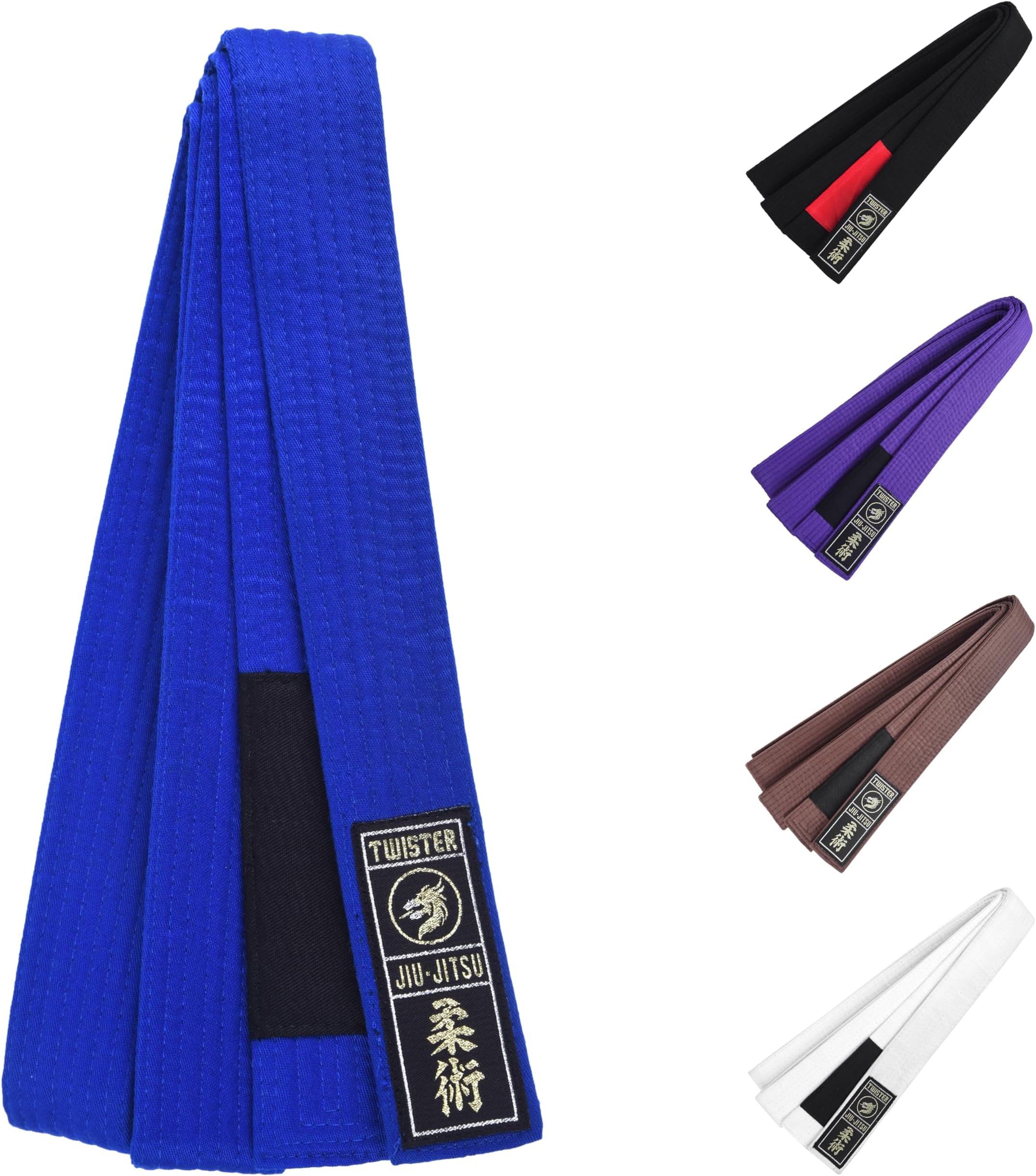Jiu Jitsu BJJ Belt 1.5โ Wide for Men Women Adults | Premium Cotton with Woven Patch | 8 Row Stitching |