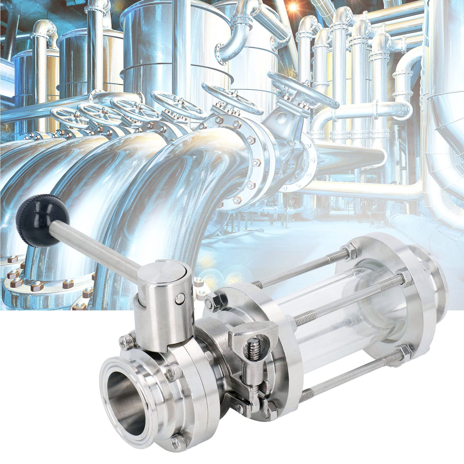 Valvola Farfalla in Acciaio Inossidabile Connessione Rapida di Alta qualità per l'industria Chimica, i Latticini e le Bevande (DE 76mm)