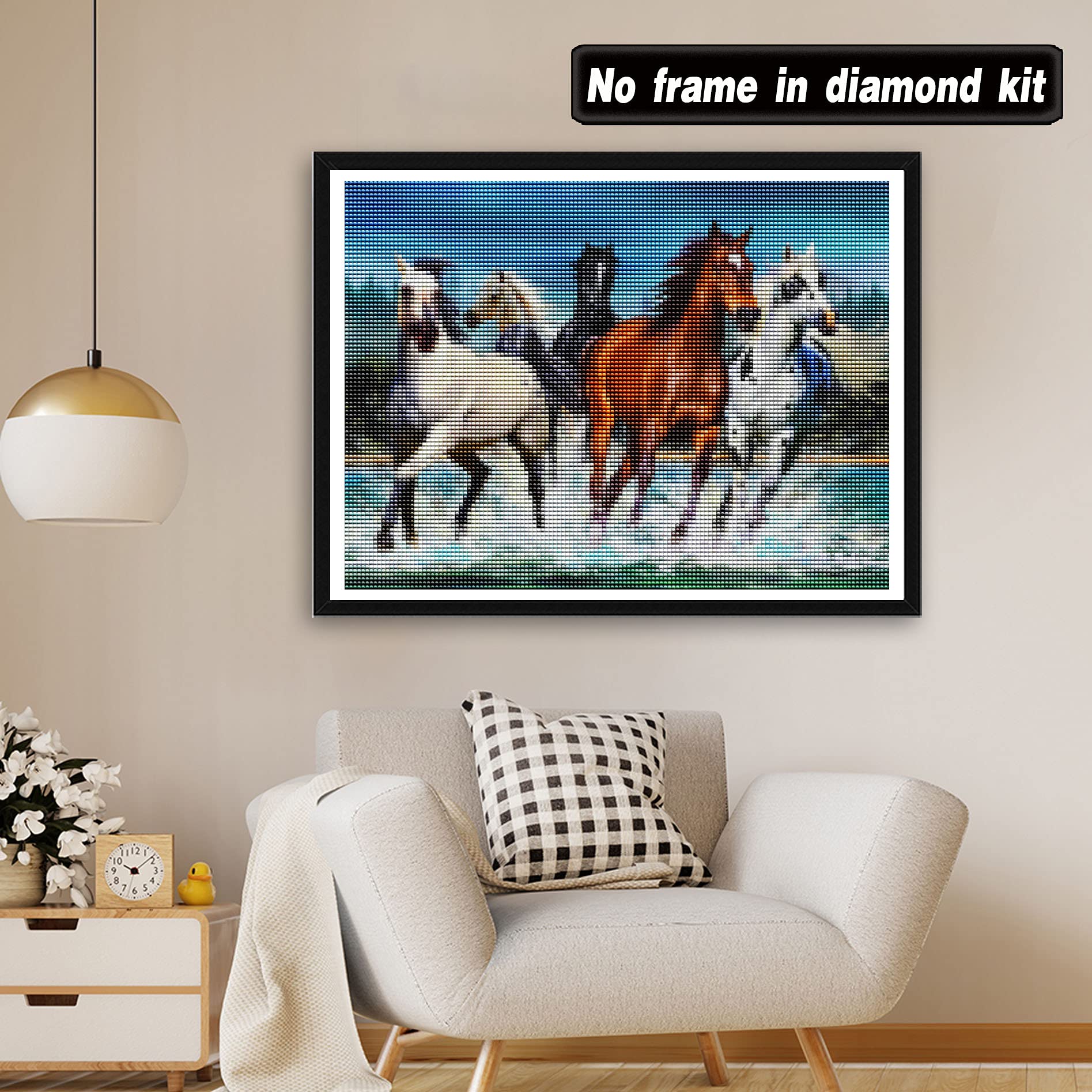 Glamifyr Lot de 6 Diamond-painting Marque Page Cheval, Diamond Painting Cheval Marque-pages en Forme de Cheval, Diamond Painting.5D Pour Filles et Garçons