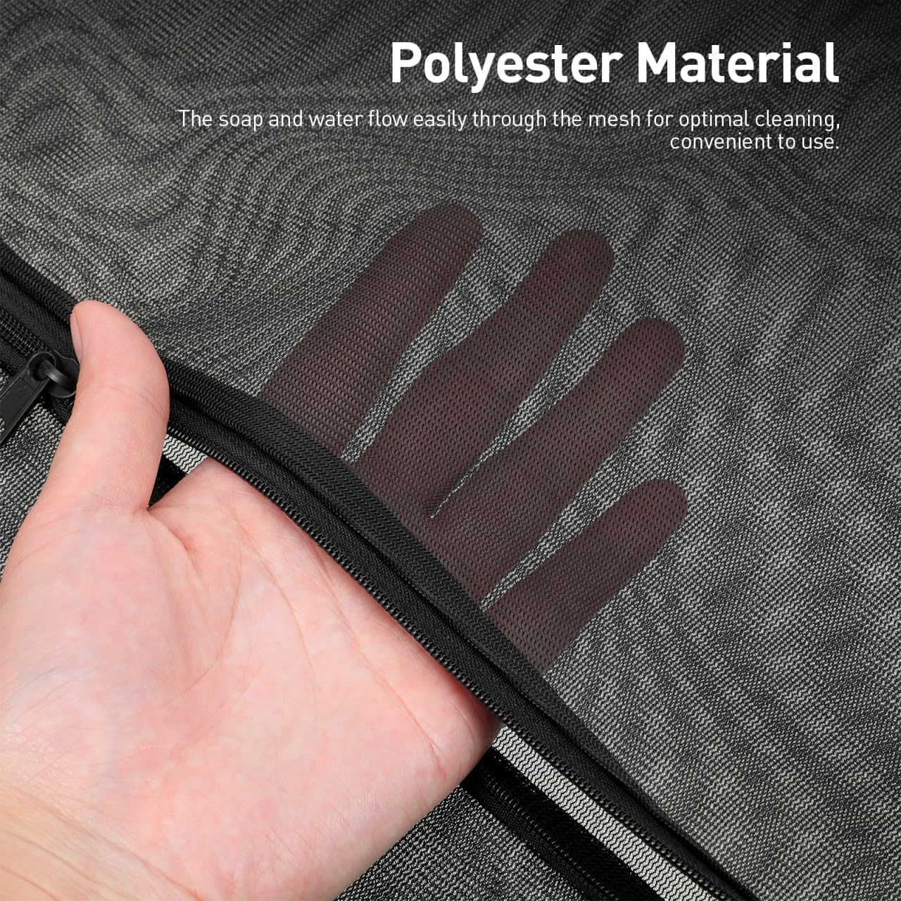 PRETYZOOM Mesh Laundry Bags 4 piece Set Polyester Black Delicates