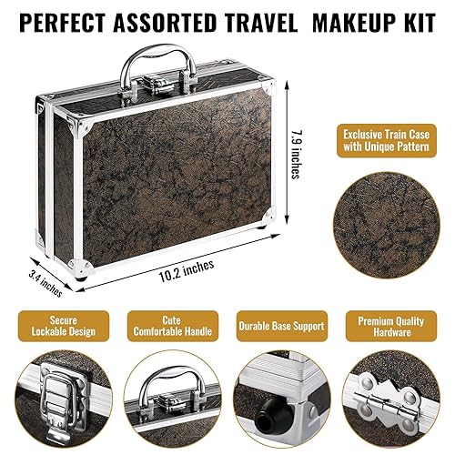 Miniatura 5 de Kit completo de maquillaje para adolescentes y mujeres, estuche de tren de belleza con juego de cosméticos de iniciación, caja de regalo para el día