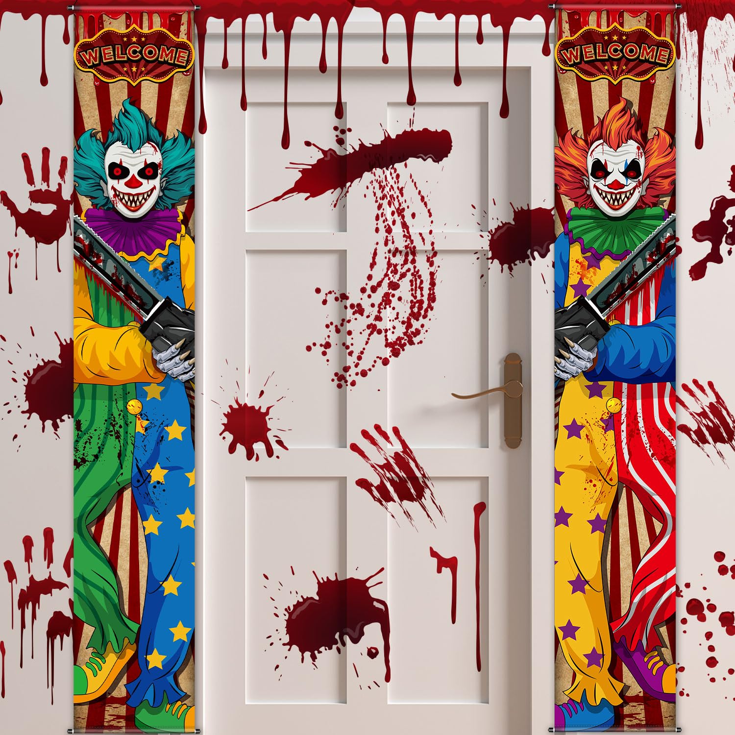 CarnEvil Halloween Clown Arrow Signs - Set Of 4 Horror Party Decoration Signs