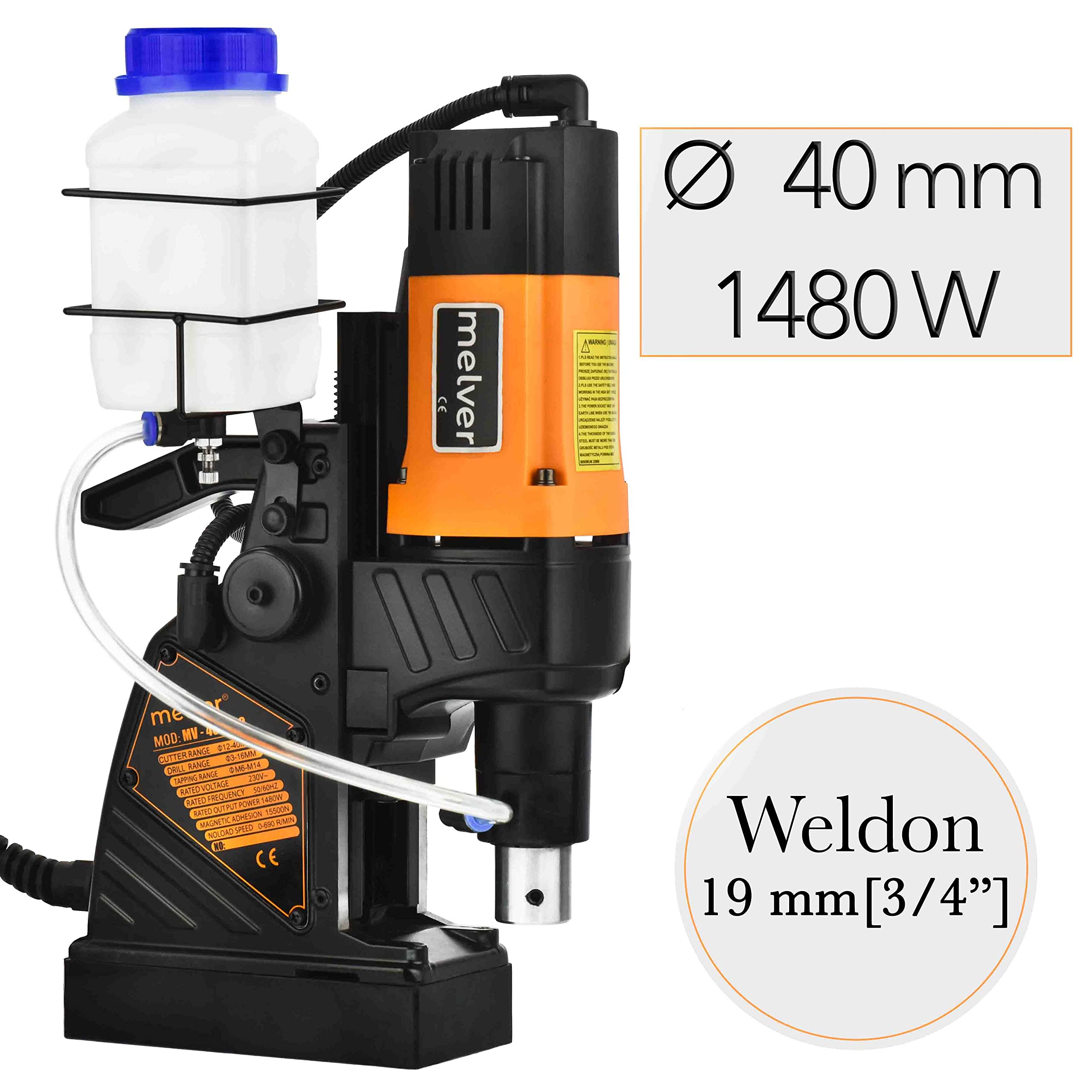 MELVER Trapano Magnetico 1480 Watt 10 kg Maschiatrice MV-N4000RC