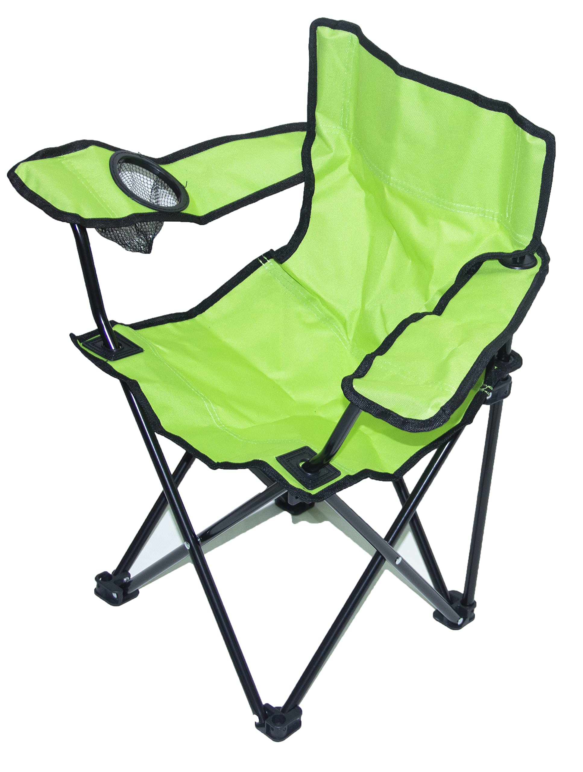 Folding Camping Chair with Cup Holder Foldable Kids Camping Chair Green, Children's Chair with Carry Bag