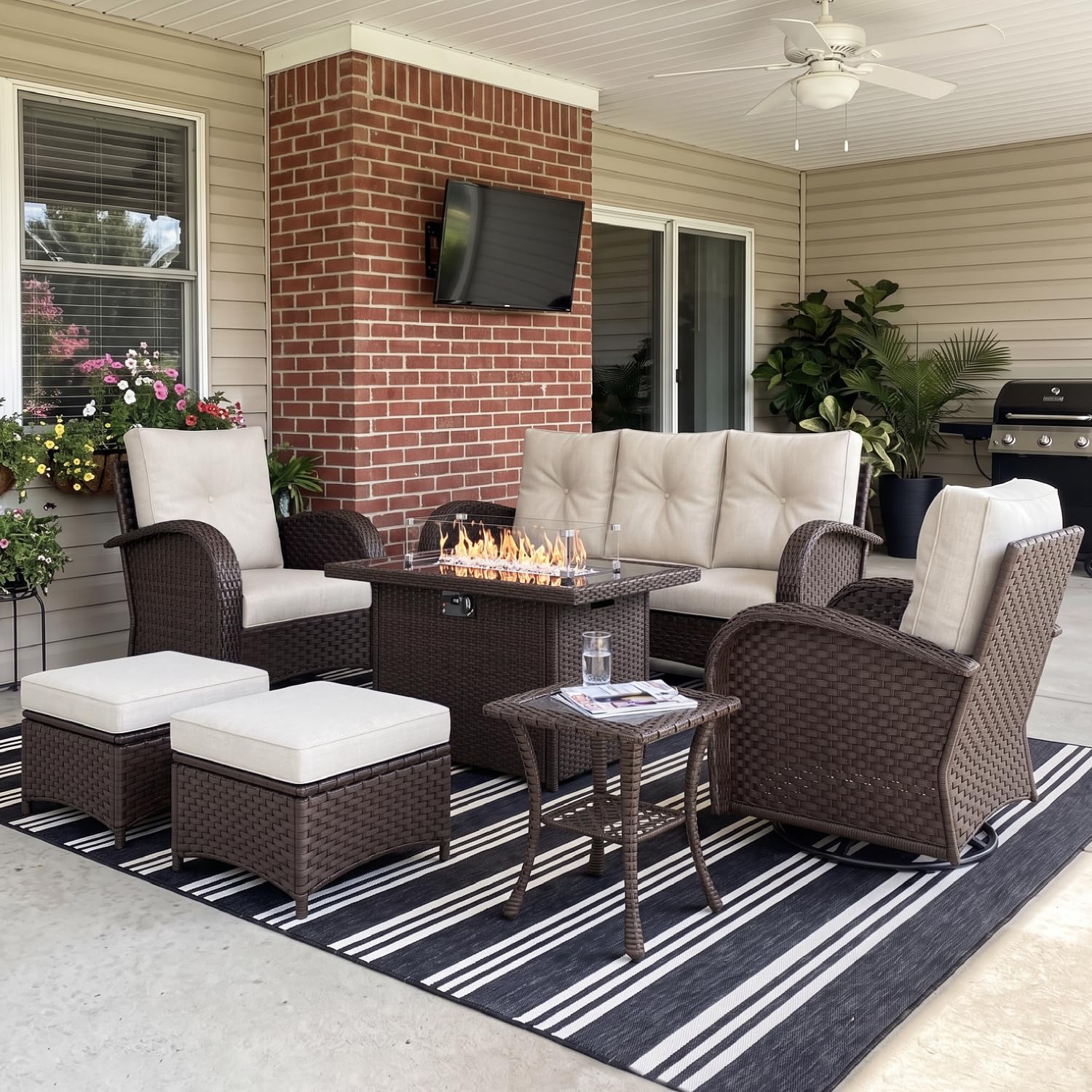 LayinSun 7-Piece Swivel Set