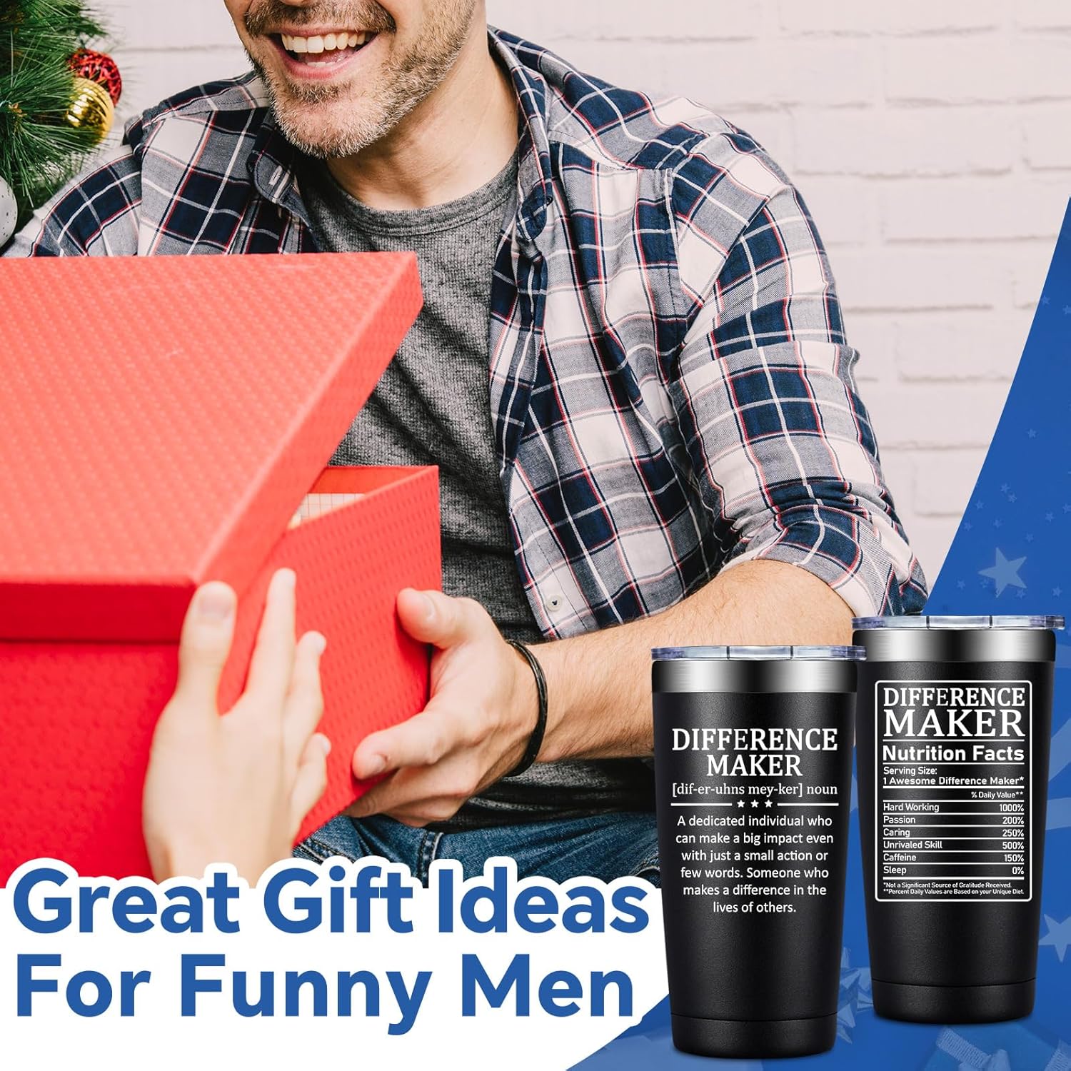 Difference Maker Gifts - Christmas Thank You Gift for Men Women - Teacher Appreciation Gifts - Inspirational Gift for Coworker, Boss, Assistant, Employee - 20oz Tumbler - Image 2