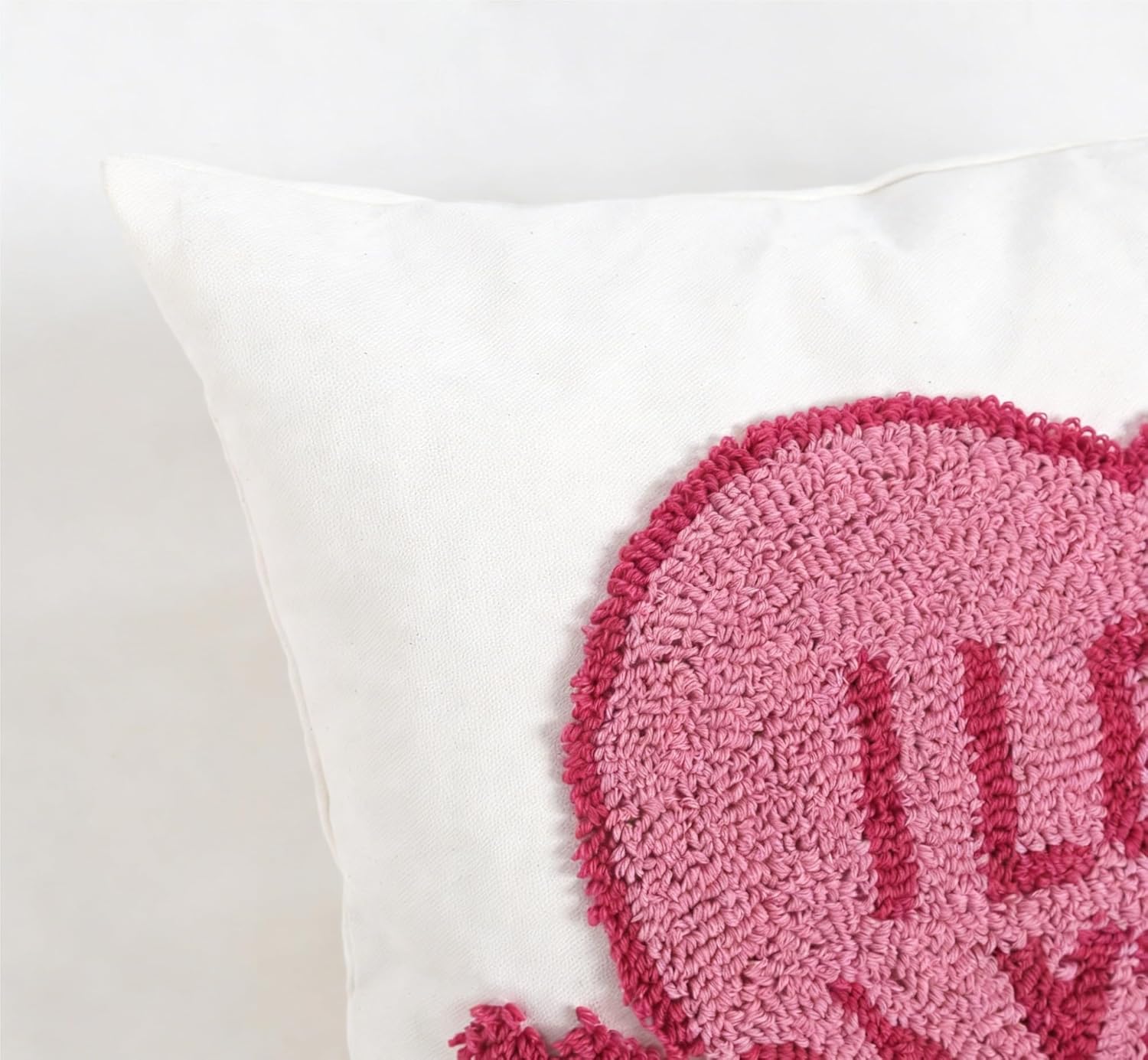 Valentines Pillow Cover 18x18 Inch - Embroidered Day Red White Hearts Design Throw Decorations Soft Cushion Case Home Decor for Couch, Sofa, or Bed(G,2pcs)