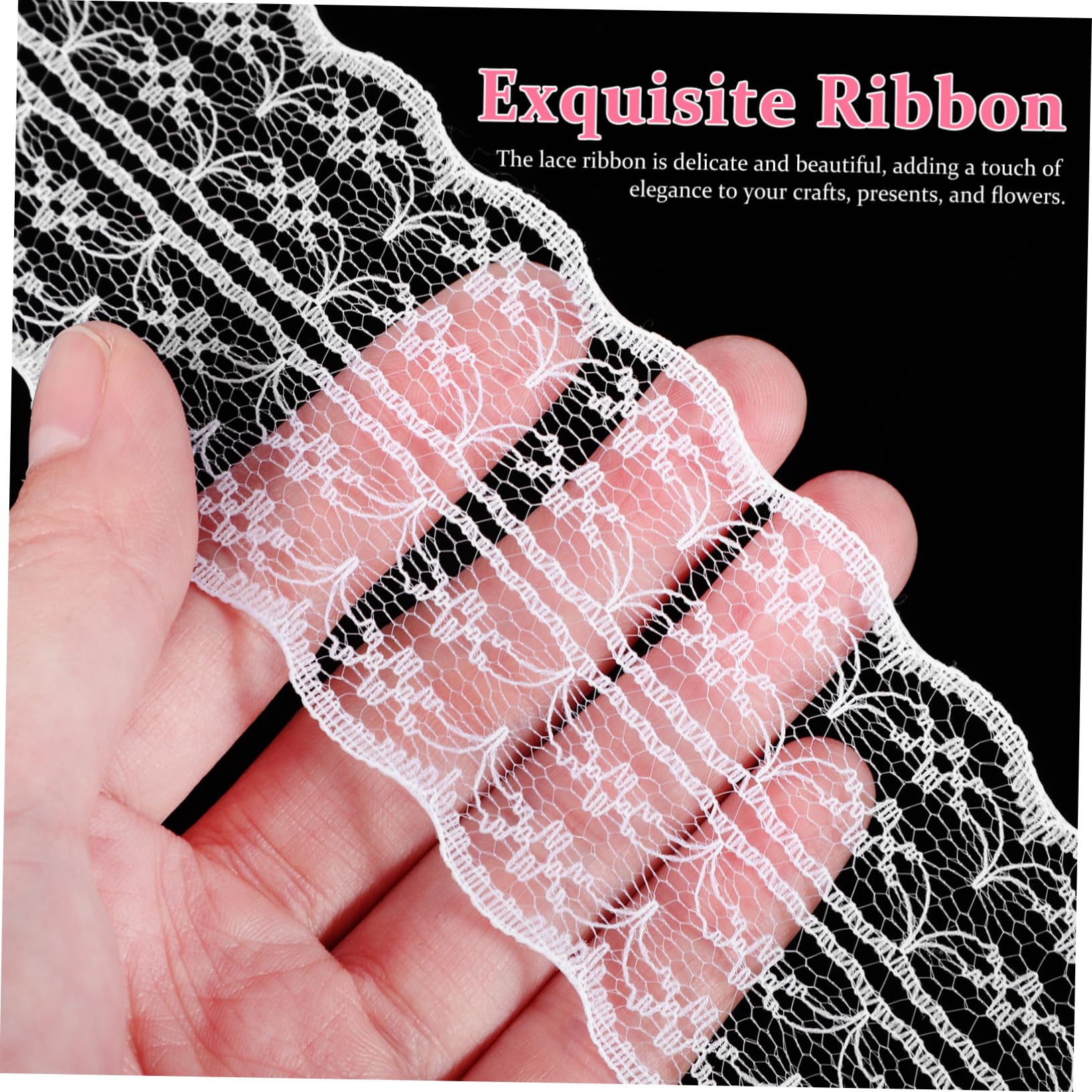 Artibetter 12rollos Cinta De Encaje Blanca Cintas Para Manualidades De Encaje Para Flores Para Envolver Regalos y Decoración Tela De