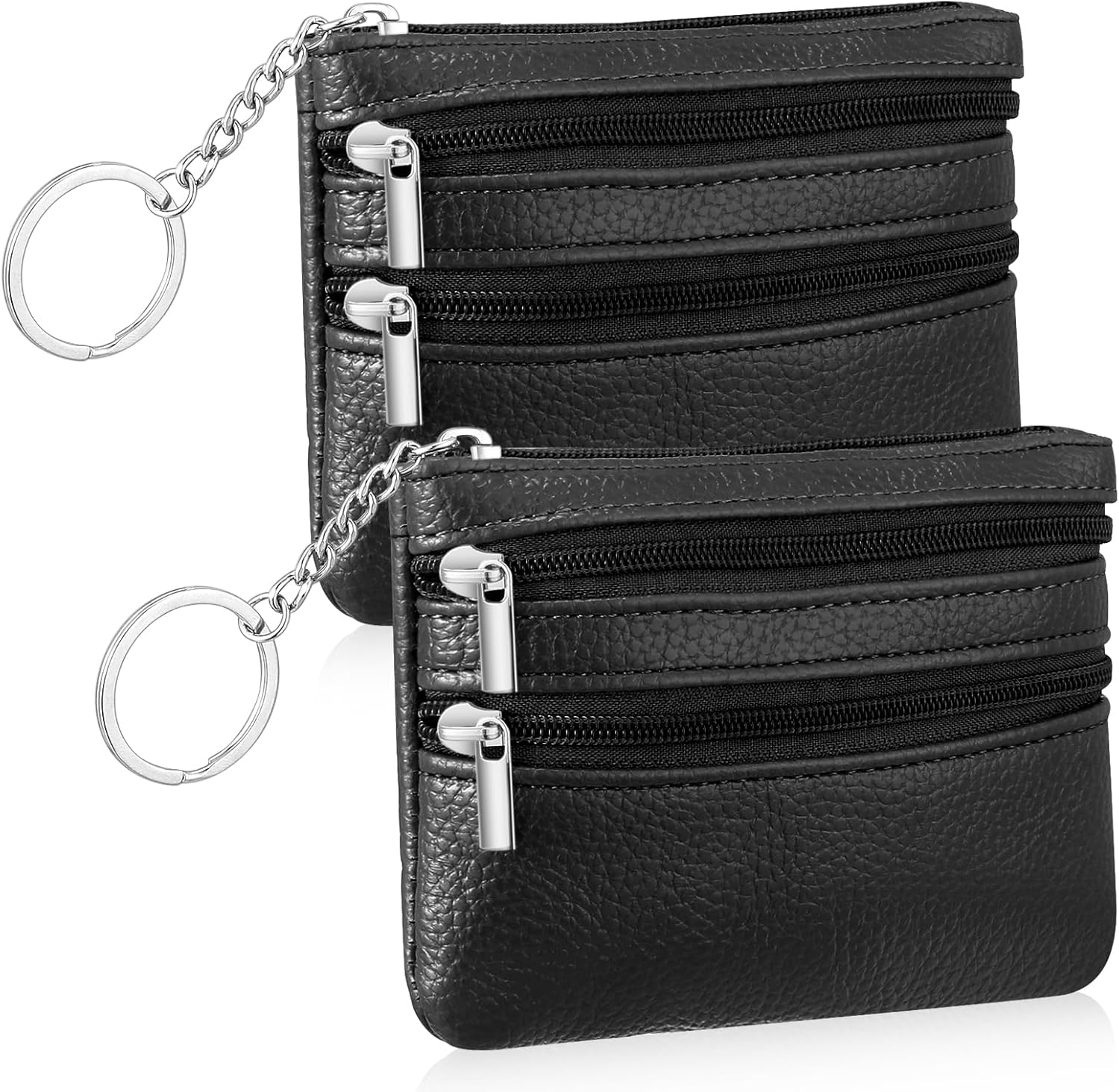 Paterr 2 Keychain Leather Coin Purse Small Coin Pouch with