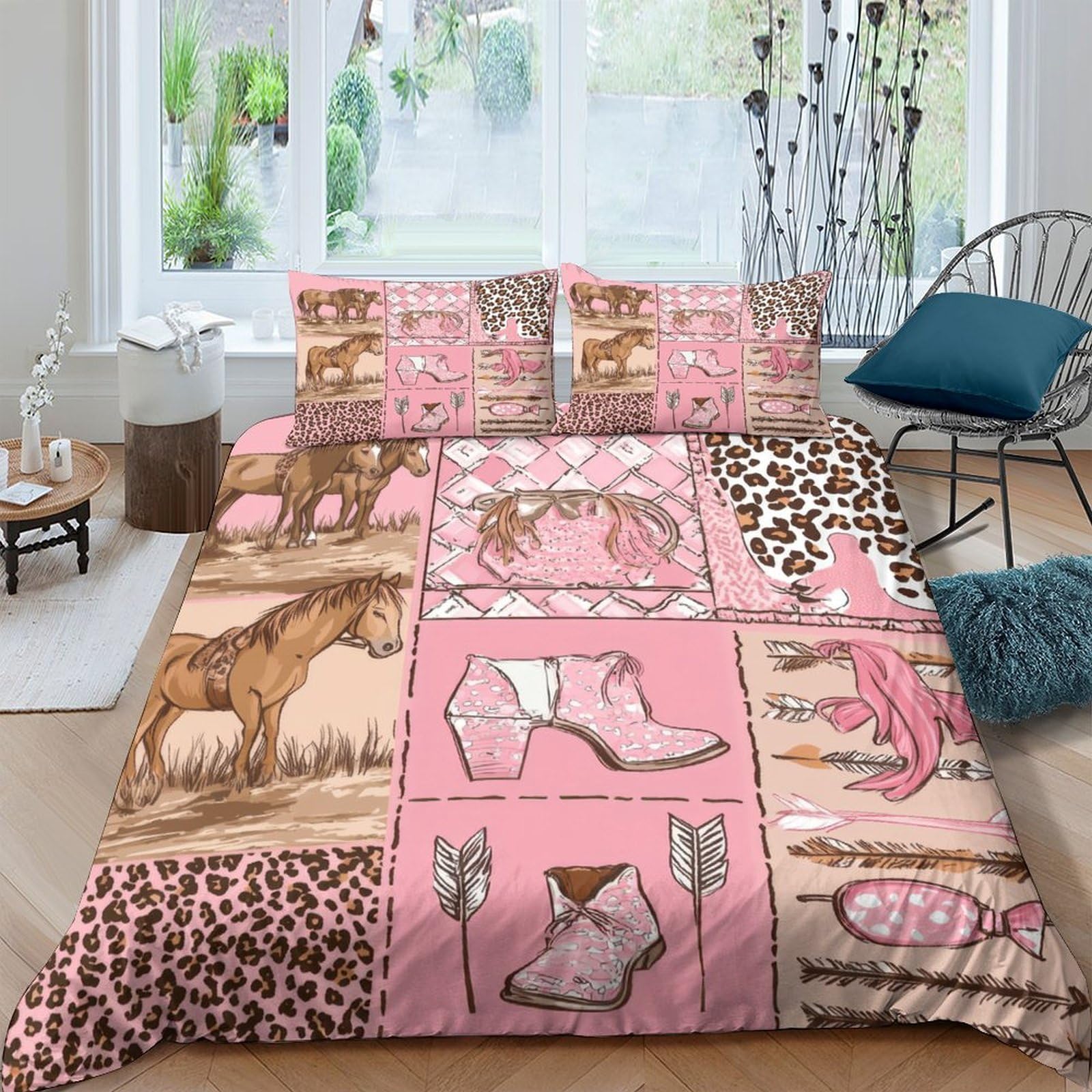 Ctjqhvkz Style-10 3D Printed Western Cowboy Fitted Sheet Microfiber Pink Boots Mattress Cover For Bedroom Dorm Bed Decor Easy Care Single（135X200cm）
