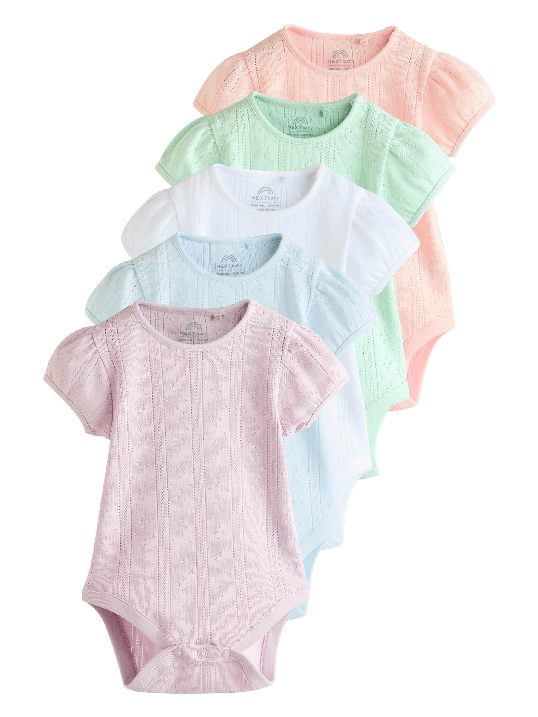 NEXT Unisex Bambino Confezione da 5 body a manica corta traforati per neonati