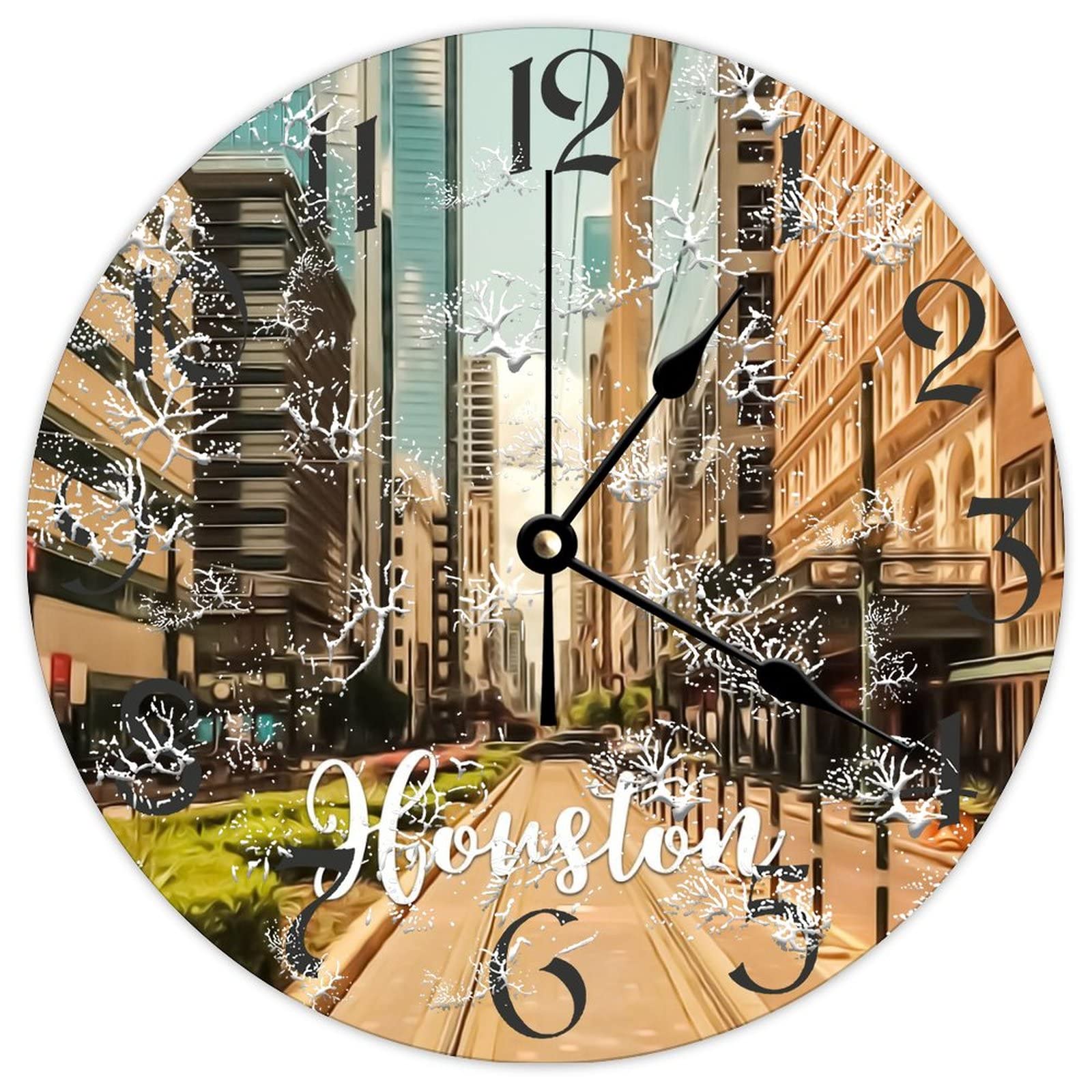 Horloge murale silencieuse en bois Houston sans tic-tac 38 cm
