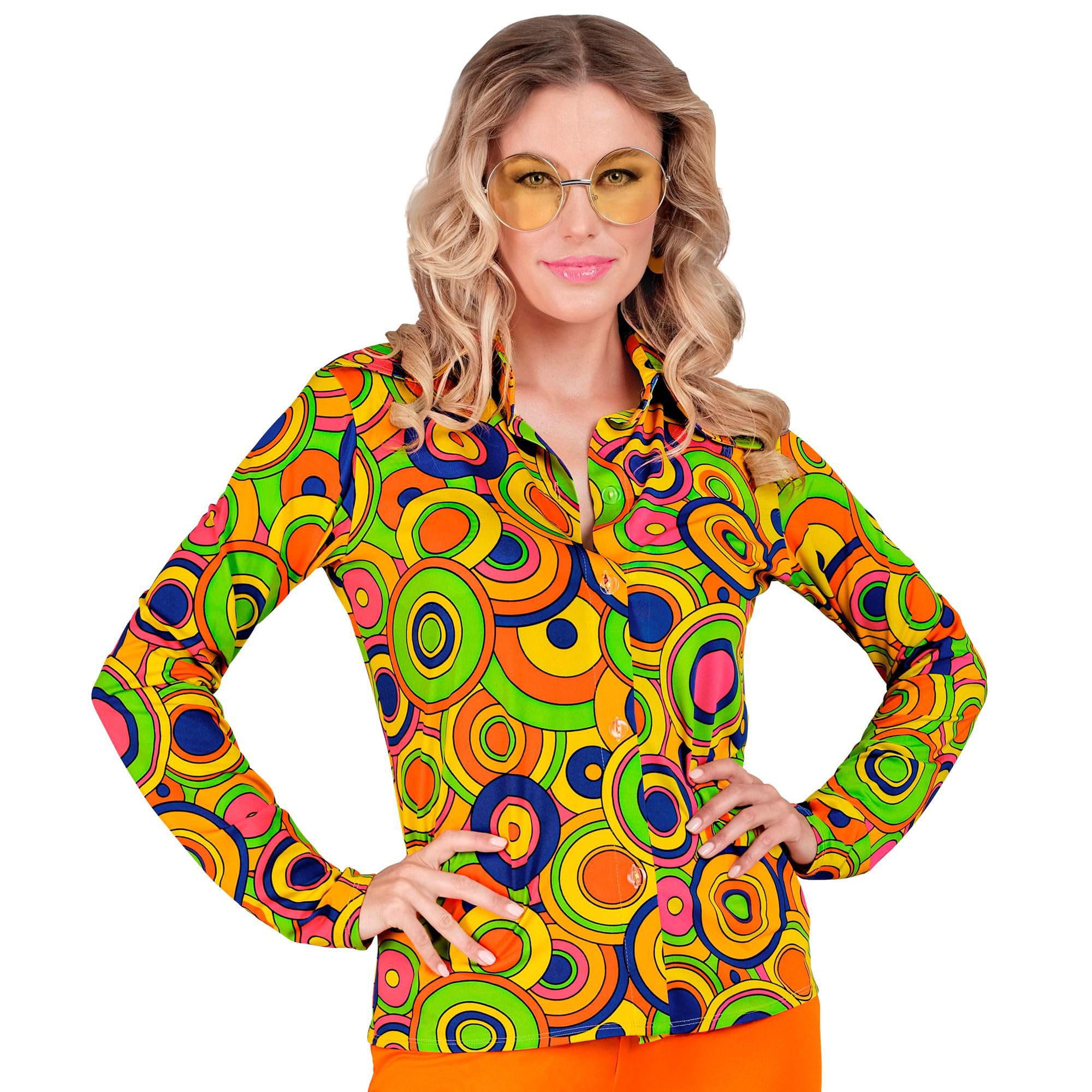 W WIDMANN MILANO Party Fashion - Women's 70s Disco Fever Blouse Shirt Carnival Costume