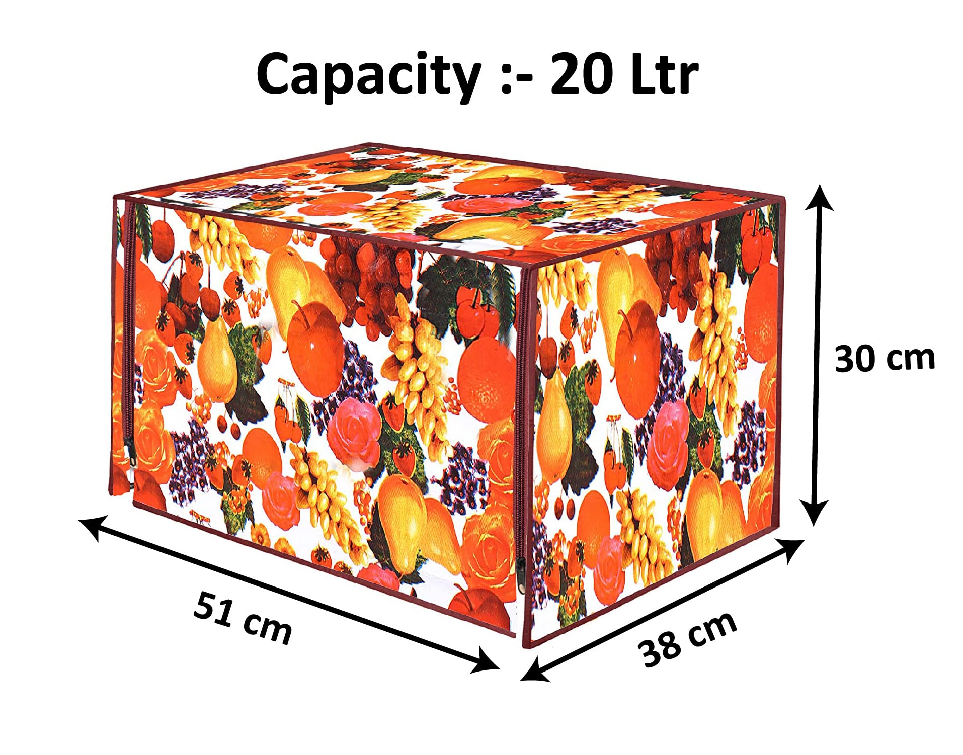 Kuber Industries PVC Fruit Printed Microwave Oven Cover,20 LTR. (Multicolor)-HS43KUBMART26025, Standard 1