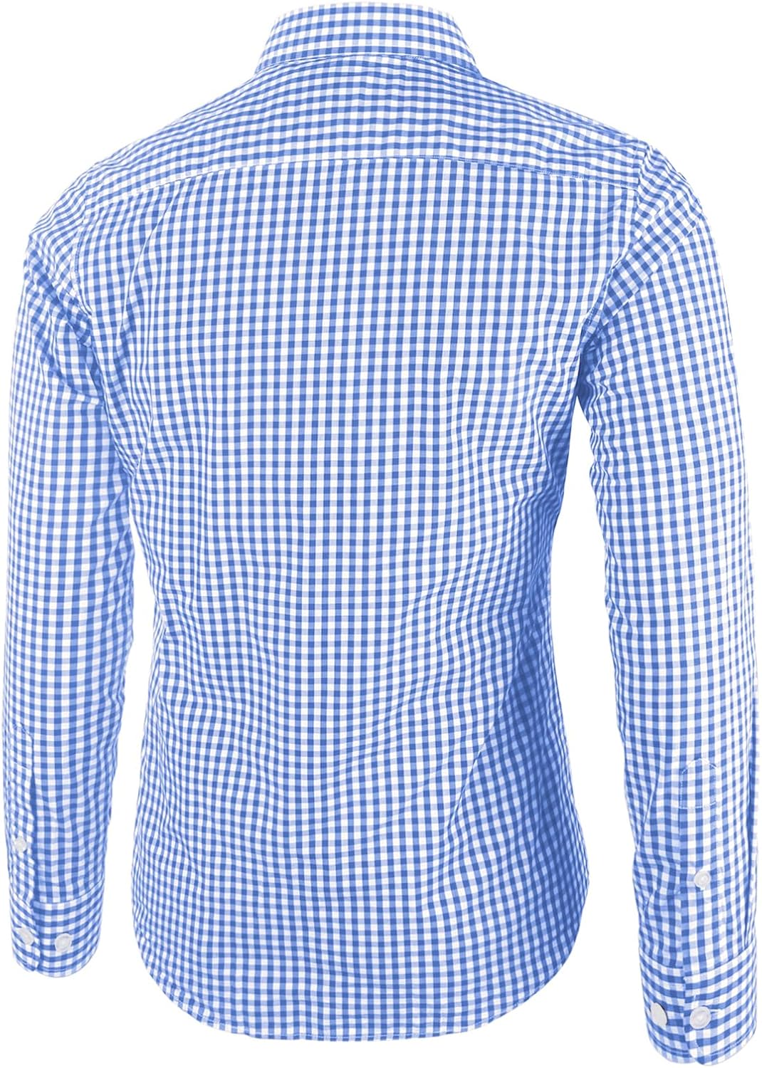 Men's Plaid Casual Slim Fit Long Sleeve Button Down Dress Shirts - Image 2