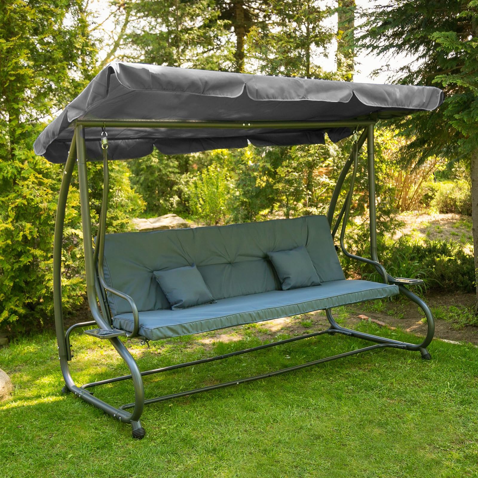 Capota para Columpio De Patio: Universal Toldo Fundas para Balancines 210 X 145 cm, Cubierta del Toldo para Columpio, Cubierta Toldos para Columpios Impermeable (Gris)