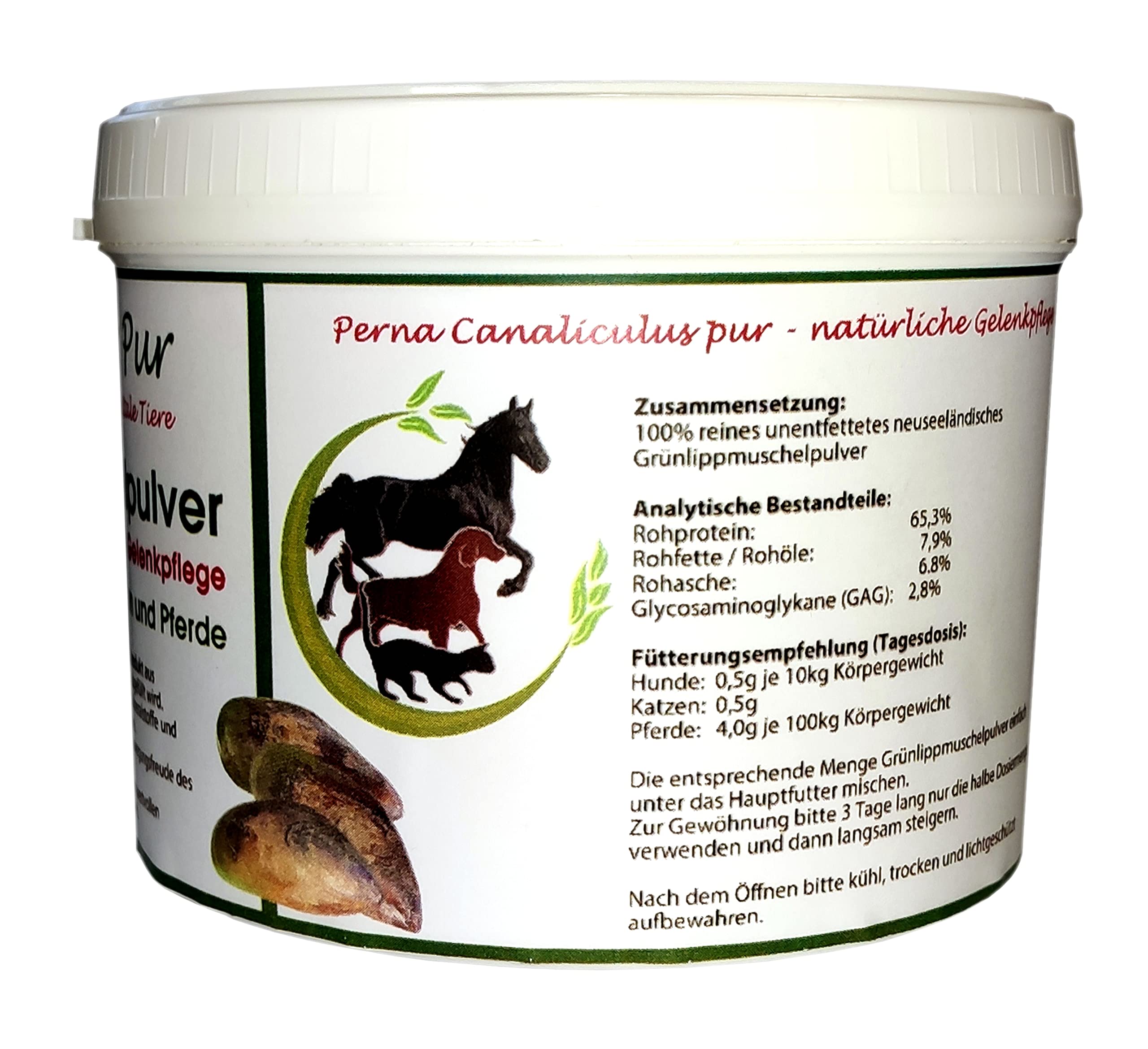 Grünlippmuschelpulver Katze gut für Knochen Gelenke Sehnen Haut Fell Natur pur Top Qualität natürliche Taurinquelle reines Grünlippmuschelpulver Glycosaminoglycane (Gag) hohe Bioverfügbarkeit 100g
