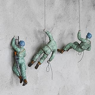 GUTE Climbing Man Wall Art, Soldiers Scaling Wall | Set of 3 | Military & Army Modern Room Wall Art Decor Climber Sculpture - Decoration Statue Home & Office Veteran, Ak47, AR15, Gun Patriotic Gift