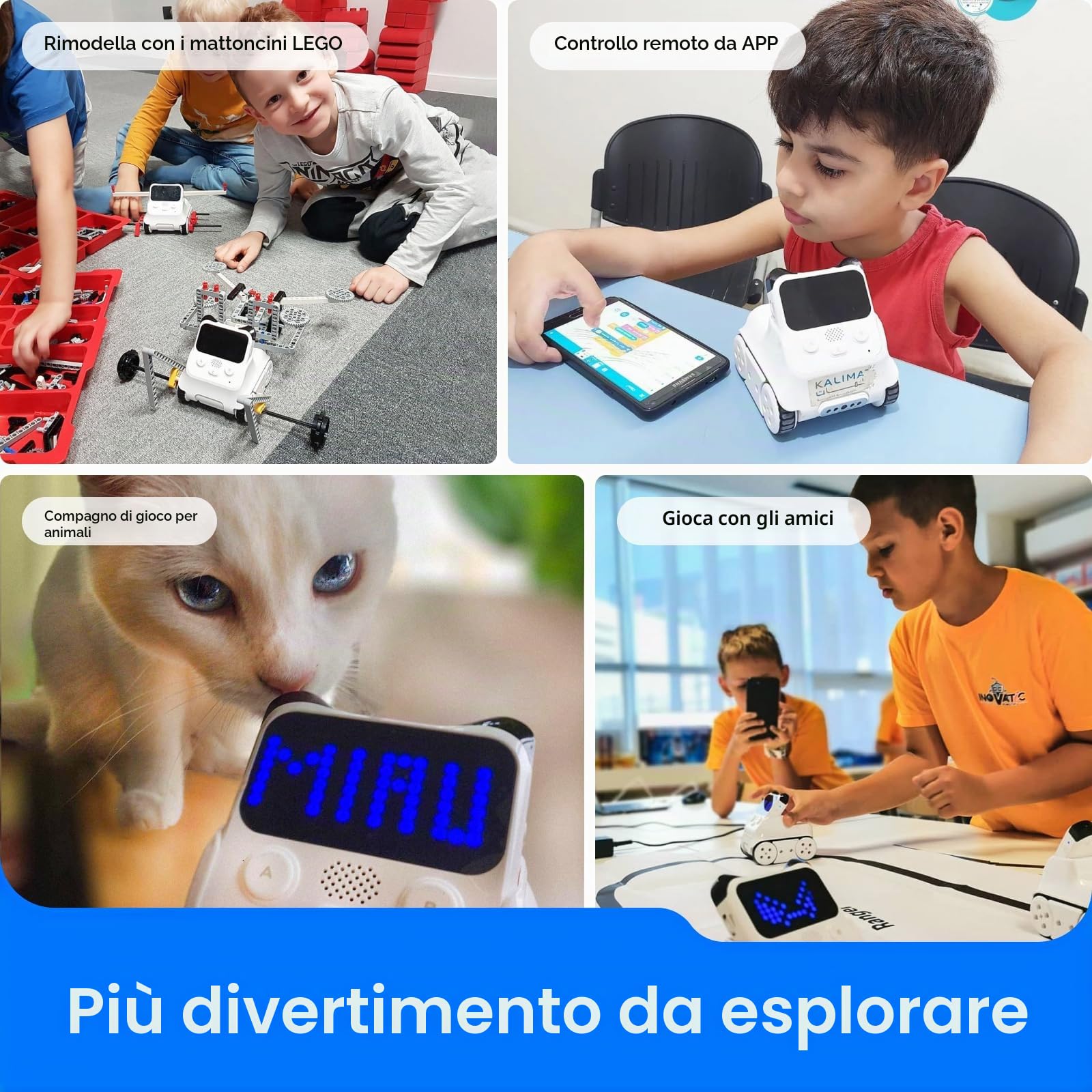 Makeblock Codey Rocky Coding Robot Giocattolo, Emo Robot Intelligente, Stem Robot Programmabile Interattivo Regalo per Bambini 6 Anni+