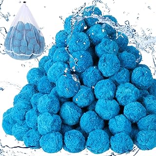 3 Lbs Blue Pool Filter Balls Pool Filter Sand Pool Filter Media, Alternative to Swimming Pool Sand and Filter Glass, Keep Pool Clean (1.5 Lbs Filter Balls Equal 50 Lbs Filter Sand)